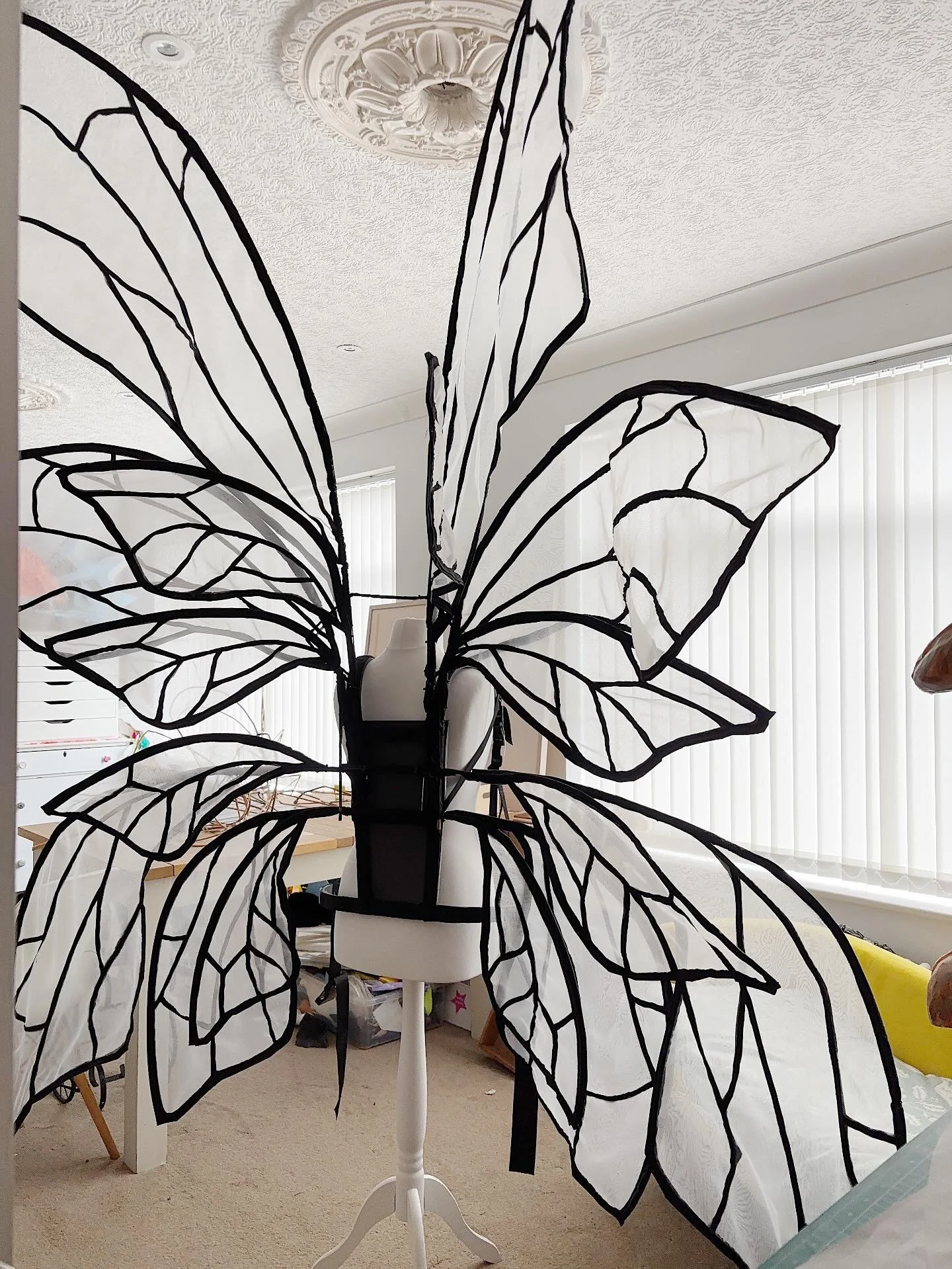 The workroom last week 

#paradecostume #costumemaker #beewings