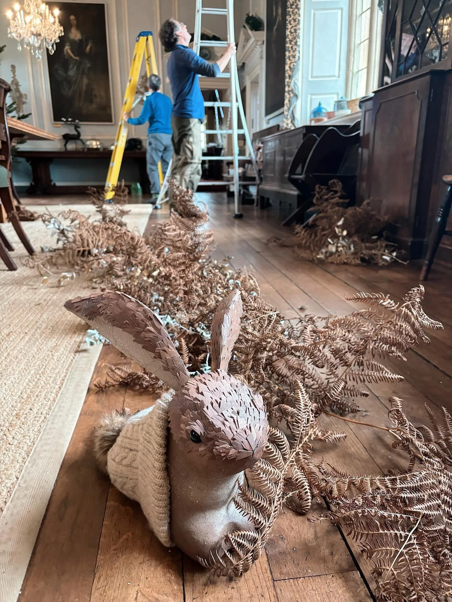 Installing fairytales at @doddingtonhall this week for Christmas. I&rsquo;ve been spending a lot of time secretly carving animals and as Mariah says &hellip;it&rsquo;s timeee 🐇 🌲

#bunnychristmas