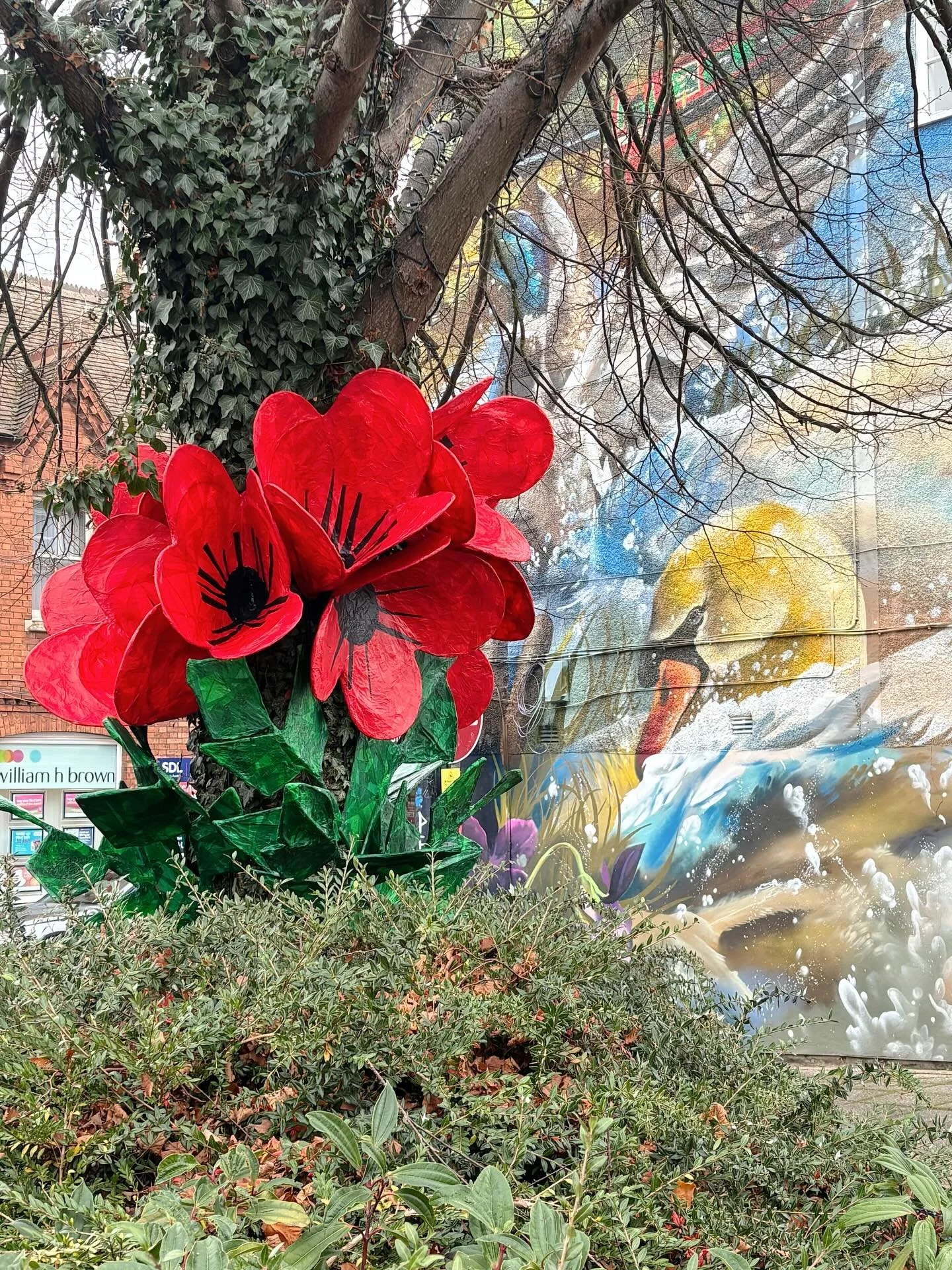 We made poppies that are taller than ourselves and fabulous shaped leaves. The beautiful poppies made with William Alvey School and the LCC Investigate Learning Museums and Schools program have been installed today.
Lots of work behind the scenes wit