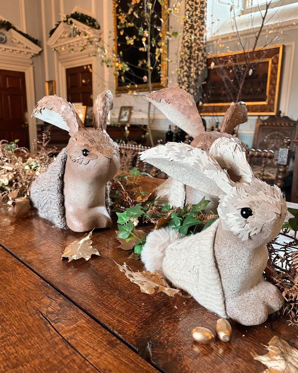 My little wooly hat crew. Fairytale animals ready to greet you at @doddingtonhall for their #doddingtonchristmas rooms. Working alongside the extraordinary talented @catkinflowers