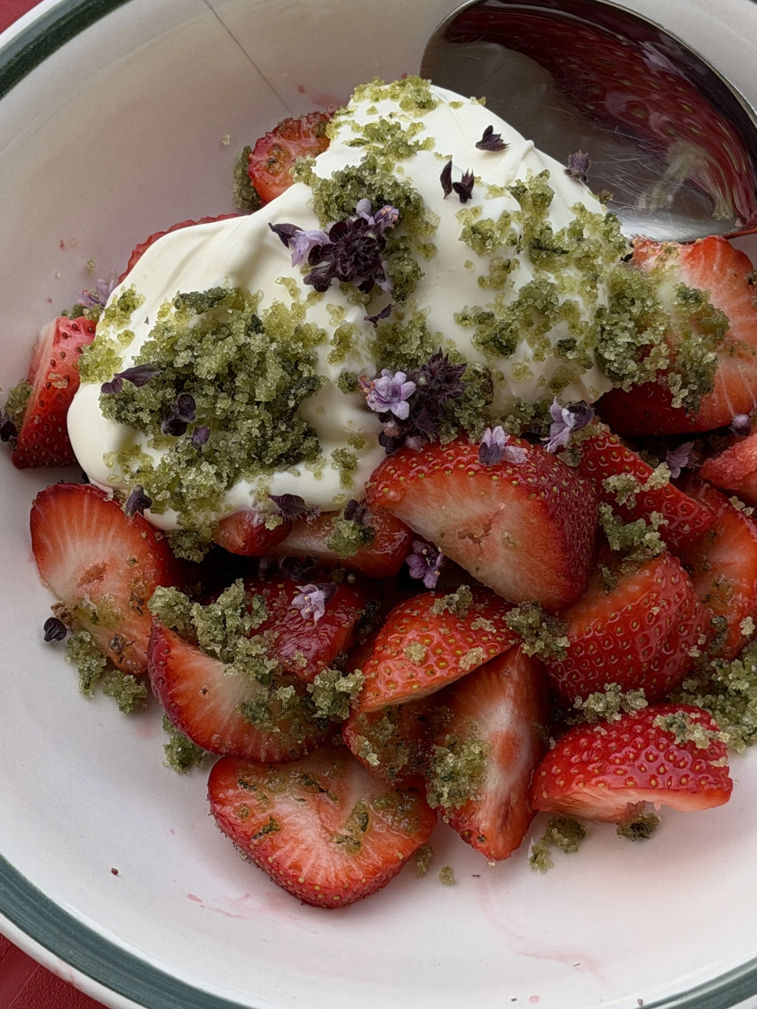 Basil Kissed Strawberries