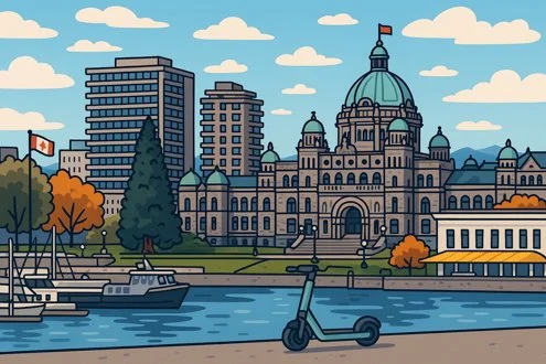 Tour around victoria bc on a zoomr electric scooter share