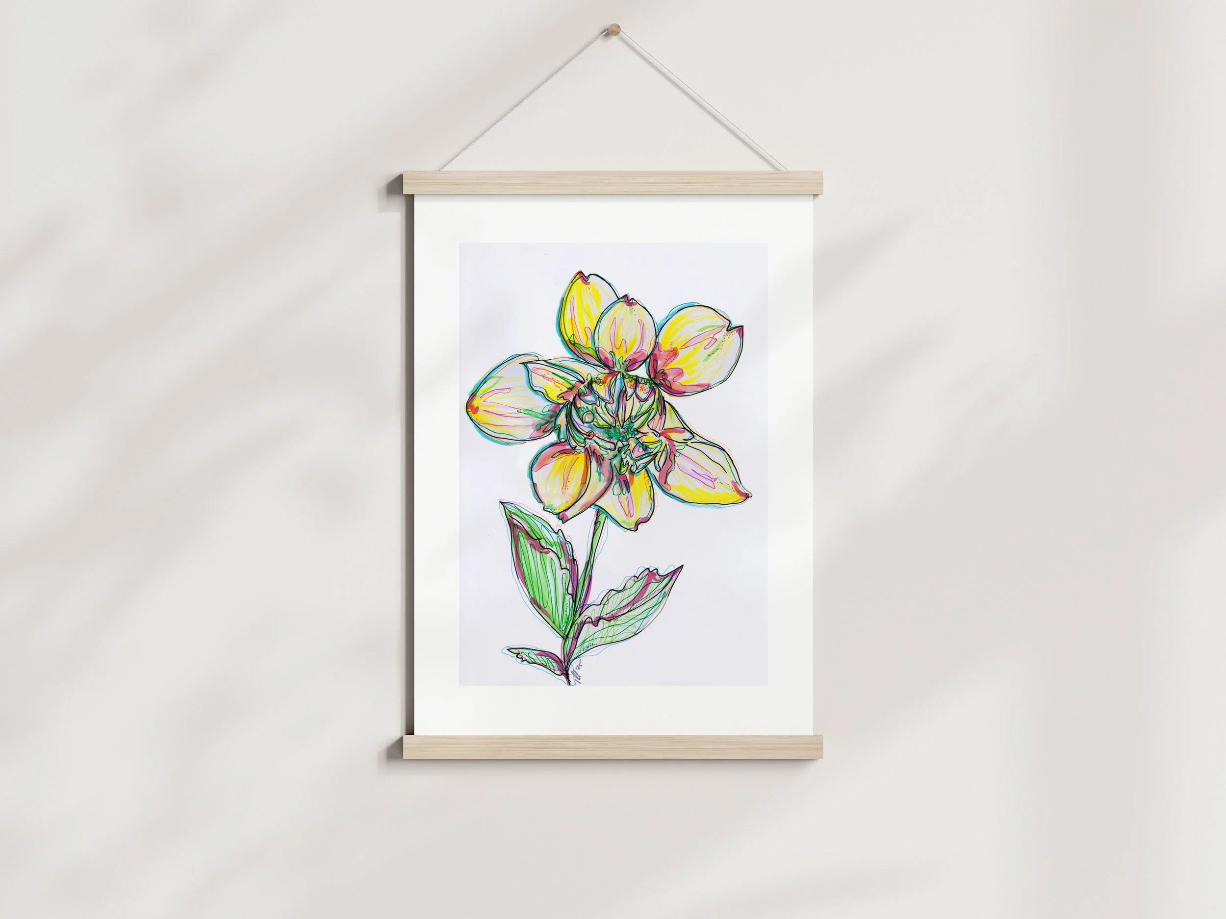 'Neon Flower' Print