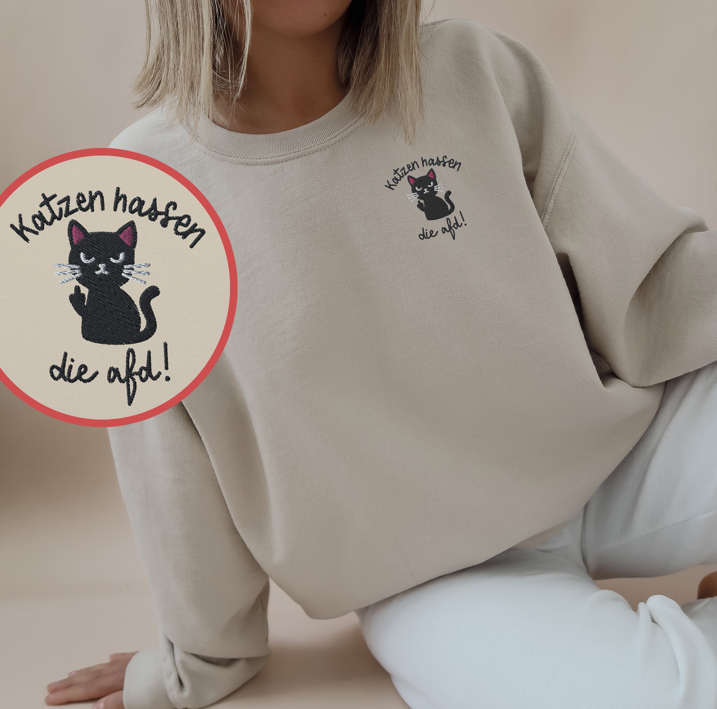 Katzen hassen die AFD Sweatshirt