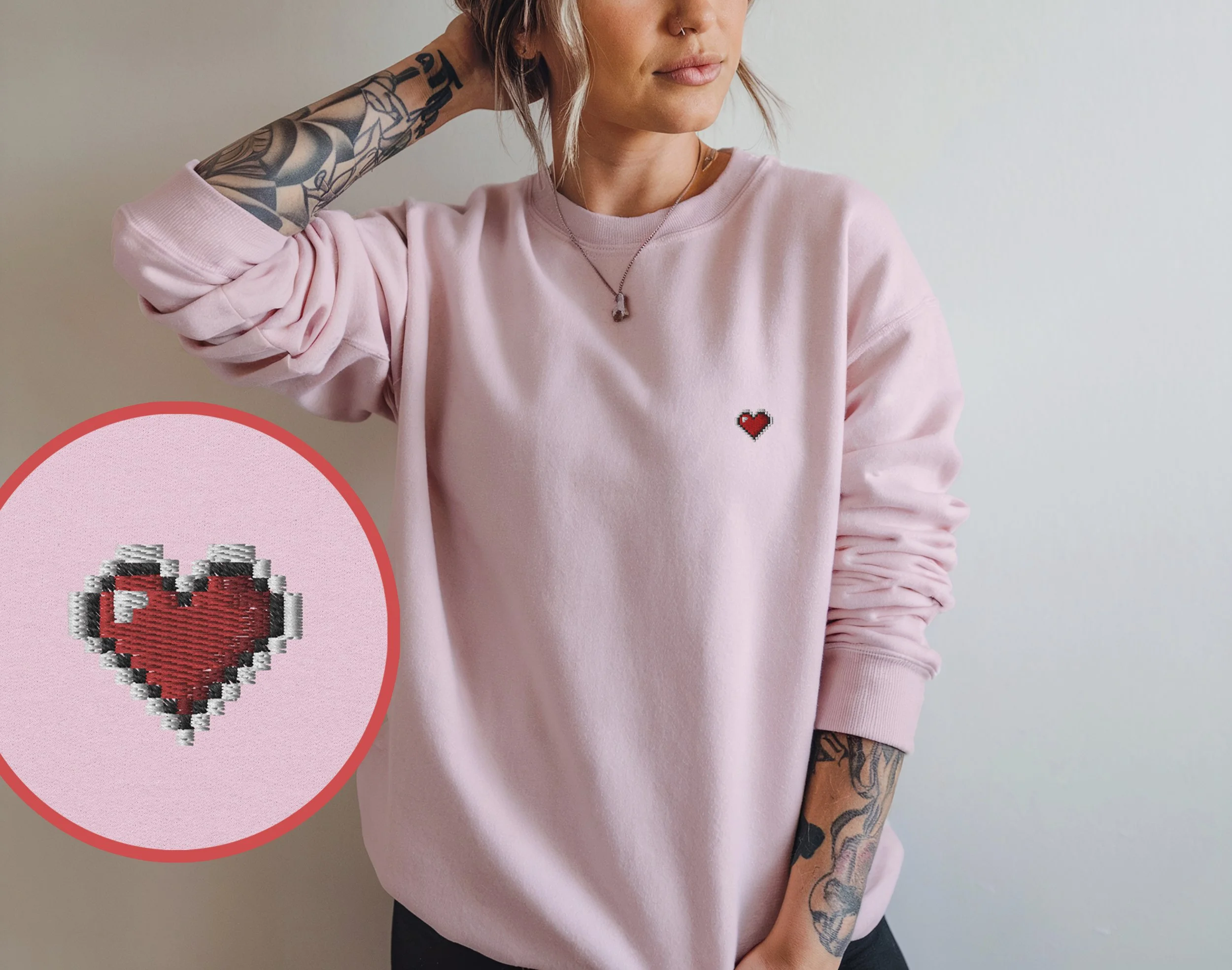 8-Bit Nerdy Heart Sweatshirt