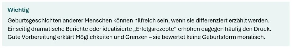 Textausschnitt mit Informationen über Geburtstagsgeschichten}