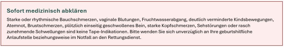Text zur medizinischen Ersthilfe bei Bauchschmerzen, Blutungen, Bewusstlosigkeit und anderen akuten Symptomen