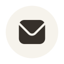 Icon of an envelope on a gray circular background.