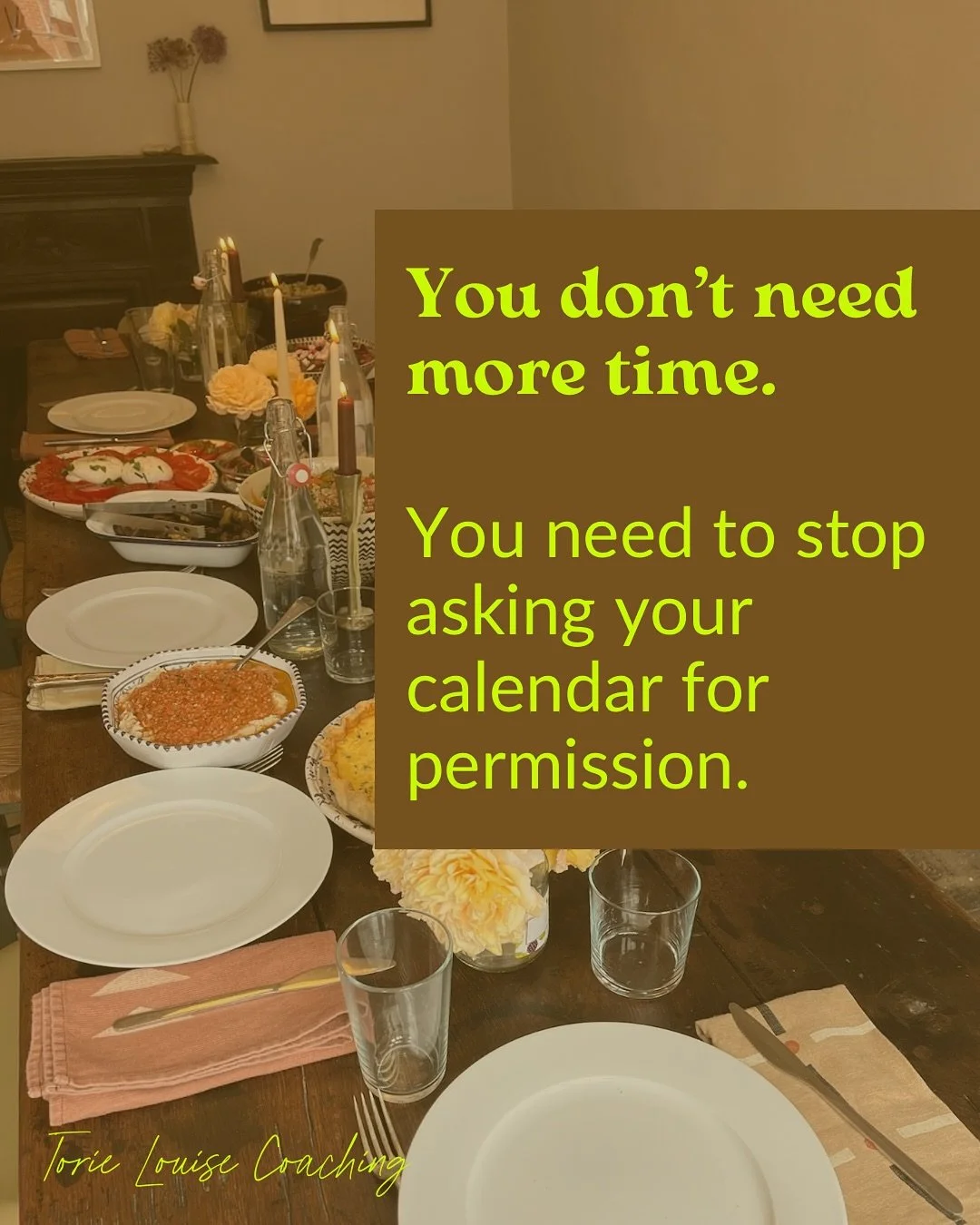 You&rsquo;ve stretched your calendar for everyone else.

Football matches.
Split-day birthday parties.
That thing you didn&rsquo;t want to go to but showed up for anyway.

So this isn&rsquo;t about time.
It&rsquo;s about permission.

Permission to ch
