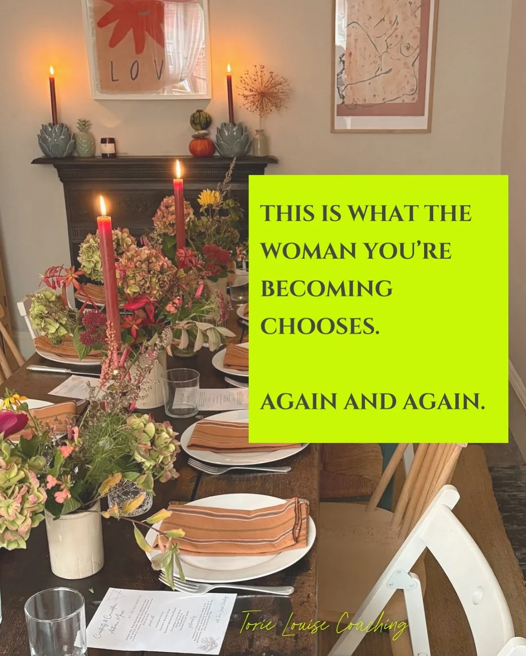 This is what the woman you&rsquo;re becoming chooses. Again and again.

She sees something that stirs her.

🌀 A room
❤️&zwj;🔥A table
⭕️A circle

And without overthinking, she says: 
&ldquo;Yes. I&rsquo;m in.&rdquo; 🔥 

She doesn&rsquo;t wait for t