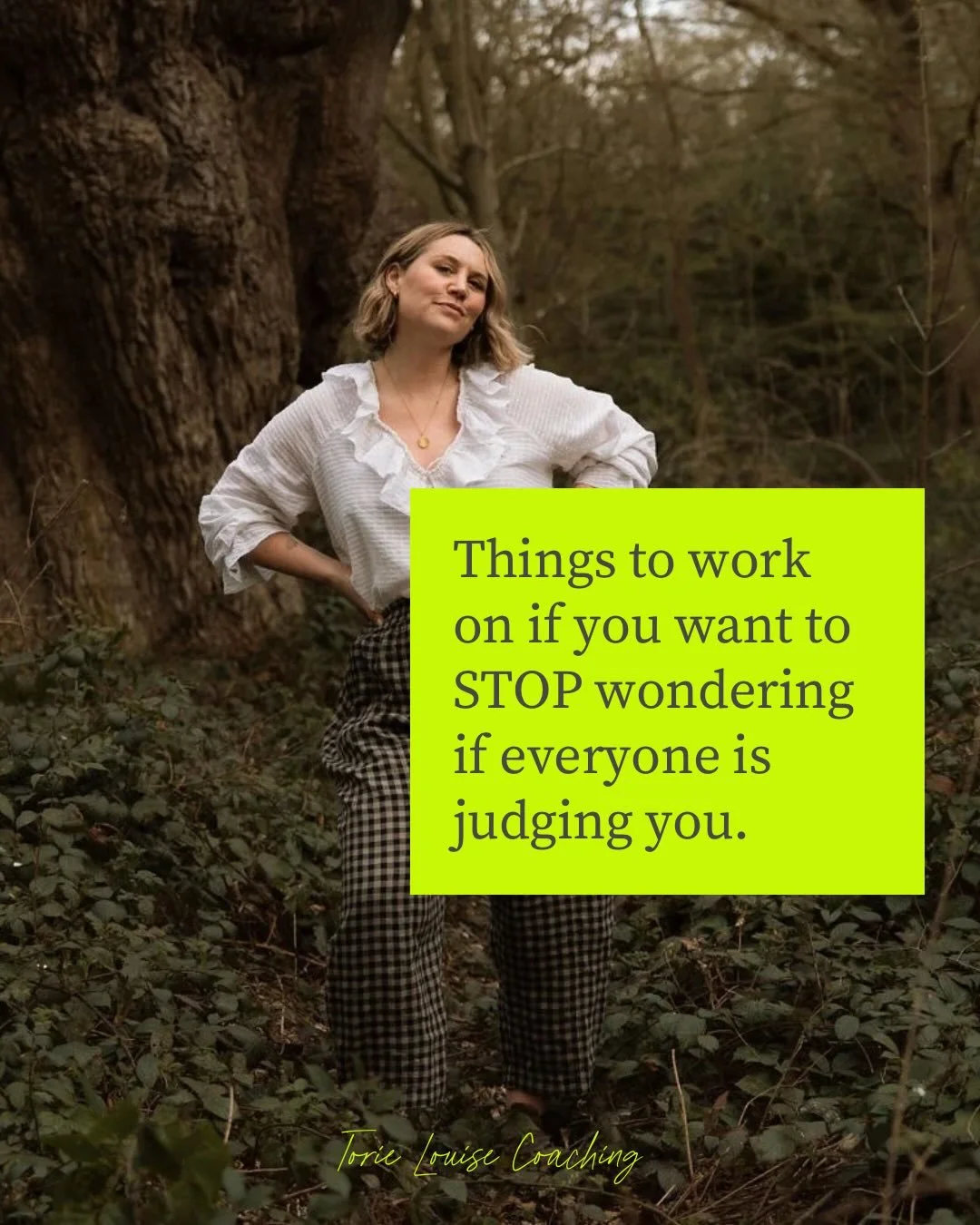 The thing about worrying what everyone thinks? 

It doesn&rsquo;t actually tell you what they think. 

It just means you&rsquo;re spending your one beautiful life inside your head instead of actually living it! 

⚡️⚡️⚡️

Motherhood &bull; Mid life mu