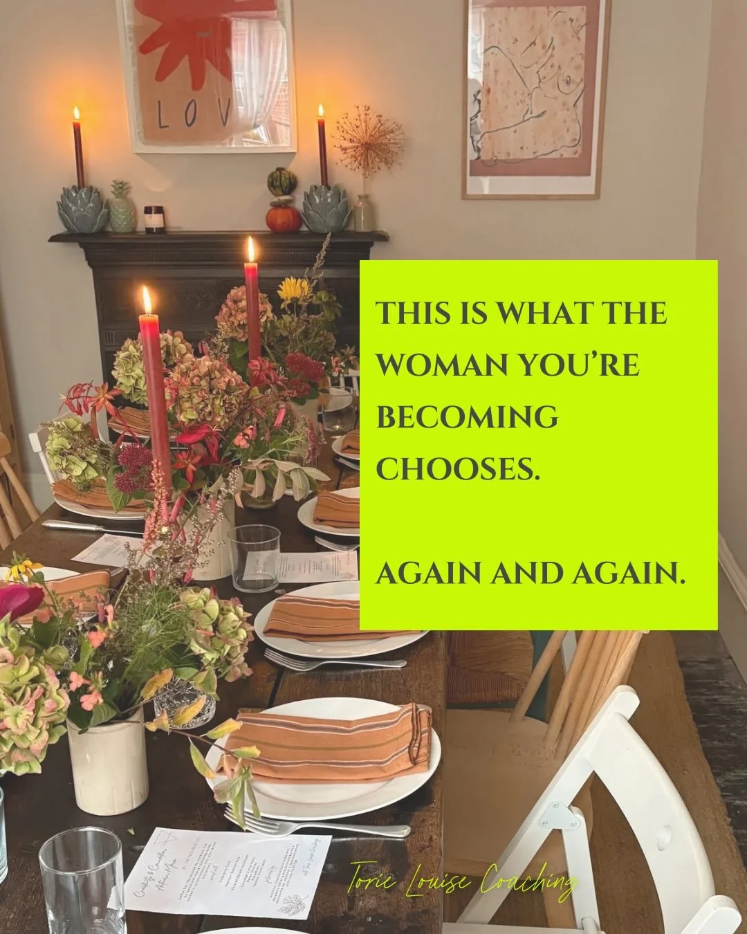 You could be the woman that saves the post. 
Adds it to your vision board. 
Promises yourself that you&rsquo;ll make it to the next retreat.

Or, you could be the woman who sees something that stirs her.
A room. 
And without overthinking, she says:
&