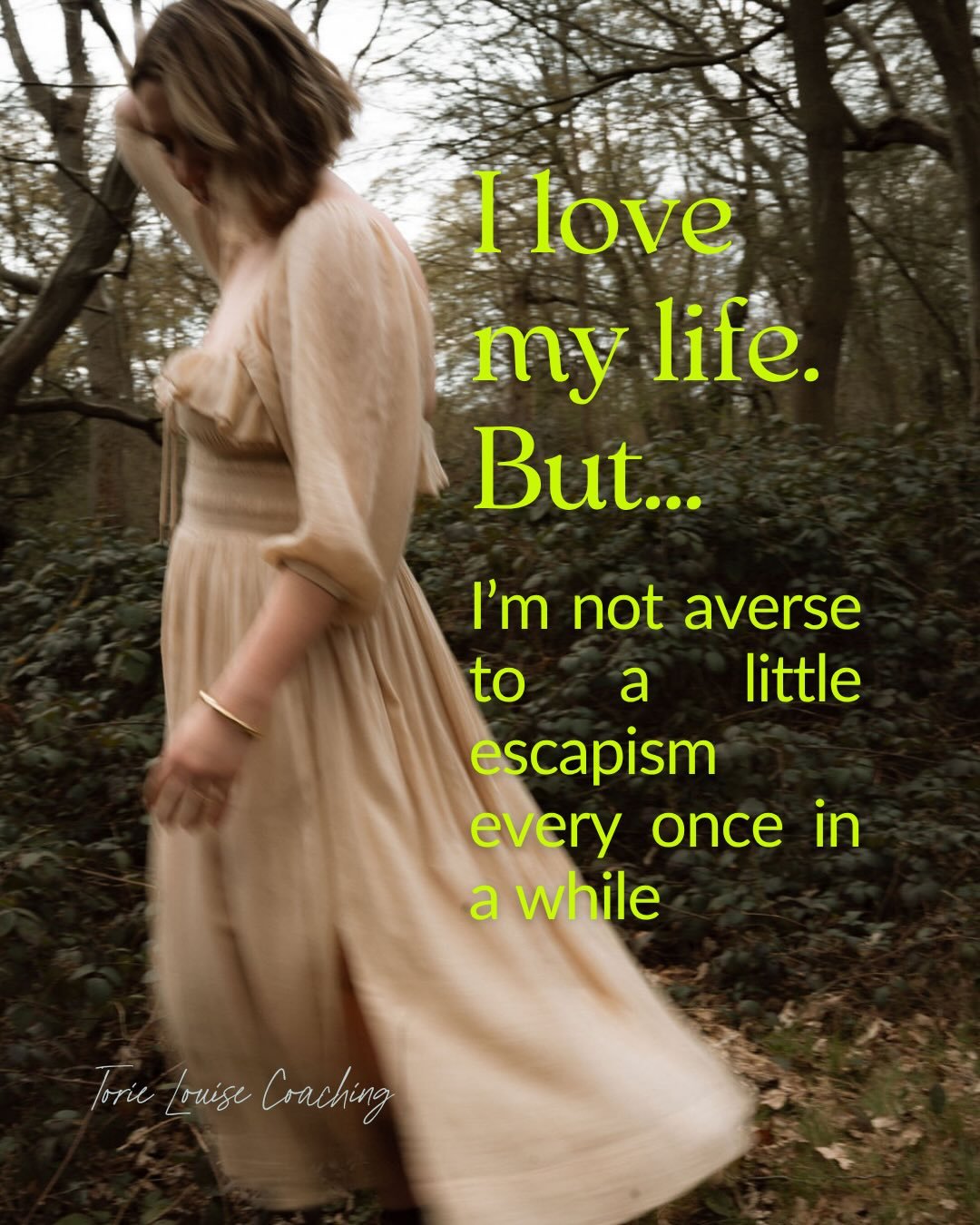 Two things are at play here. 

Opposing ideas that seem to contradict each other- but they don&rsquo;t. 

1. I am really intentional about building a life that I don&rsquo;t want to &lsquo;escape&rsquo; from. This looks like: daily joy, not starving 