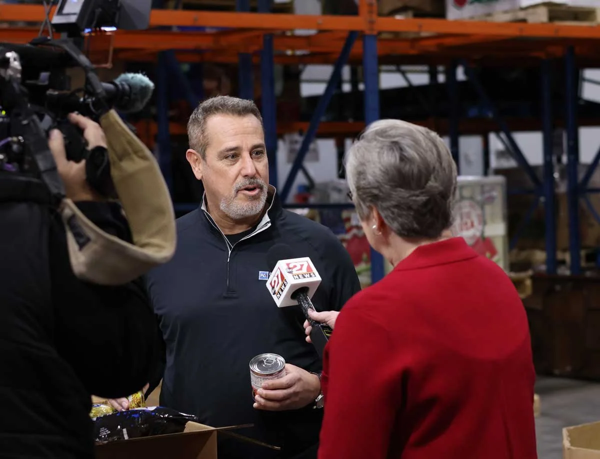 Igal Feibush, CEO of Pennsylvania Data Center Partners, speaks with Good Day PA at the Central Pennsylvania Food Bank about his company’s dedication to supporting community members in need as food disparity is a growing issue in our country.