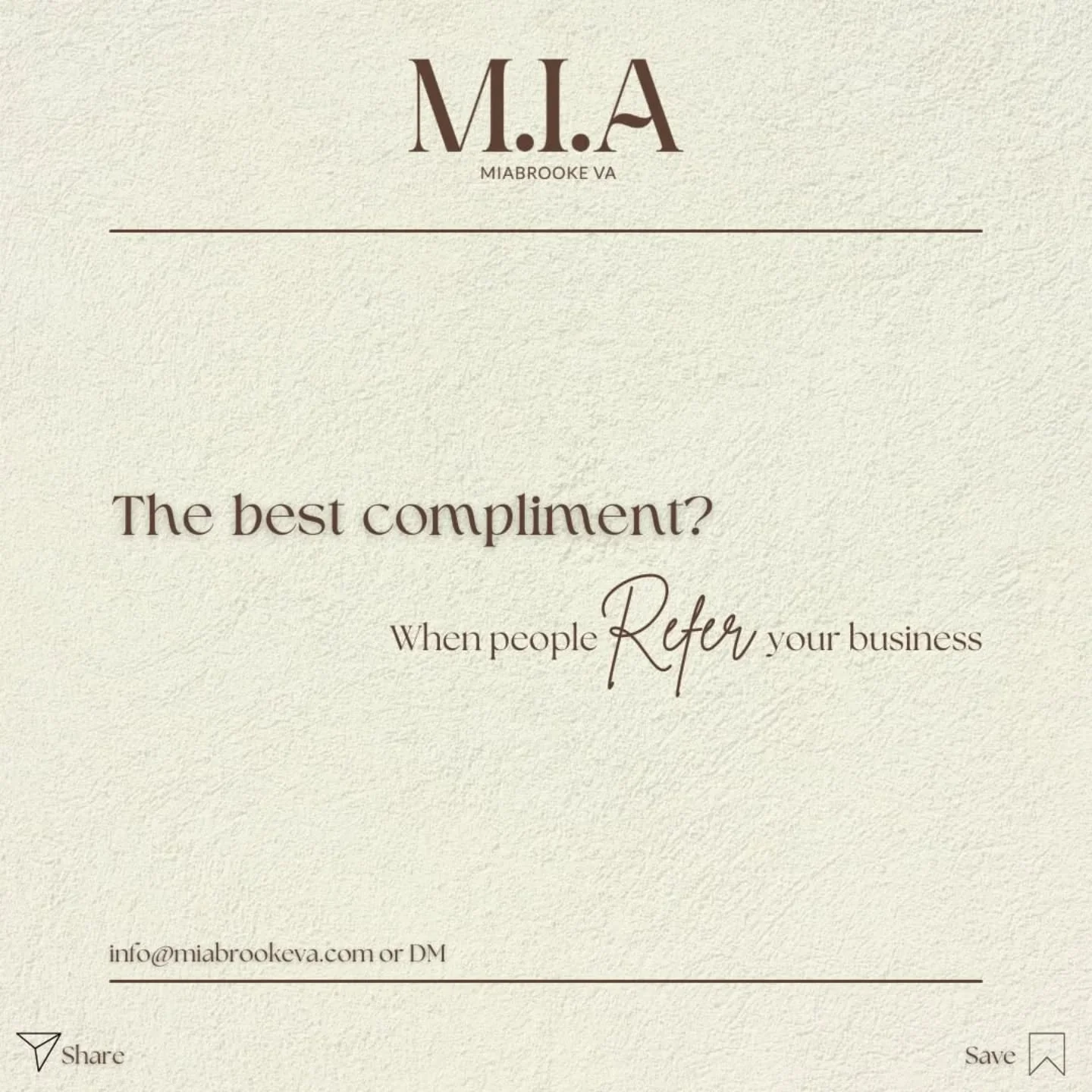 The best compliment you can get in business?

It&rsquo;s not the likes. It&rsquo;s not the follows.

✨ It&rsquo;s when people trust you enough to refer you.

That&rsquo;s what happens when you show up consistently, deliver real value, and build genui