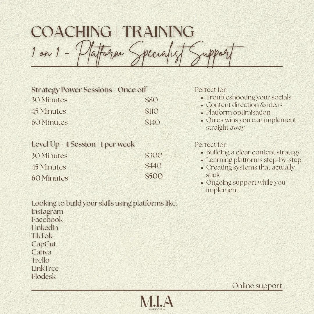 If your socials feel heavy&hellip; it&rsquo;s not you, it&rsquo;s the lack of strategy.

My 1:1 coaching is designed to give you clarity, direction and a plan that actually works for your business.

✔️ What to post
✔️ How to show up
✔️ Optimizing you