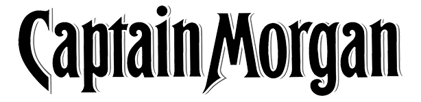 Captain Morgan logo in black text with a stylized font.