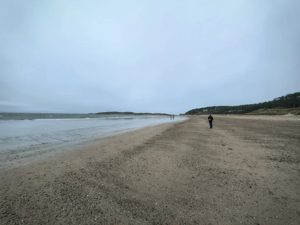 Walking to Ynys Llanddwyn.