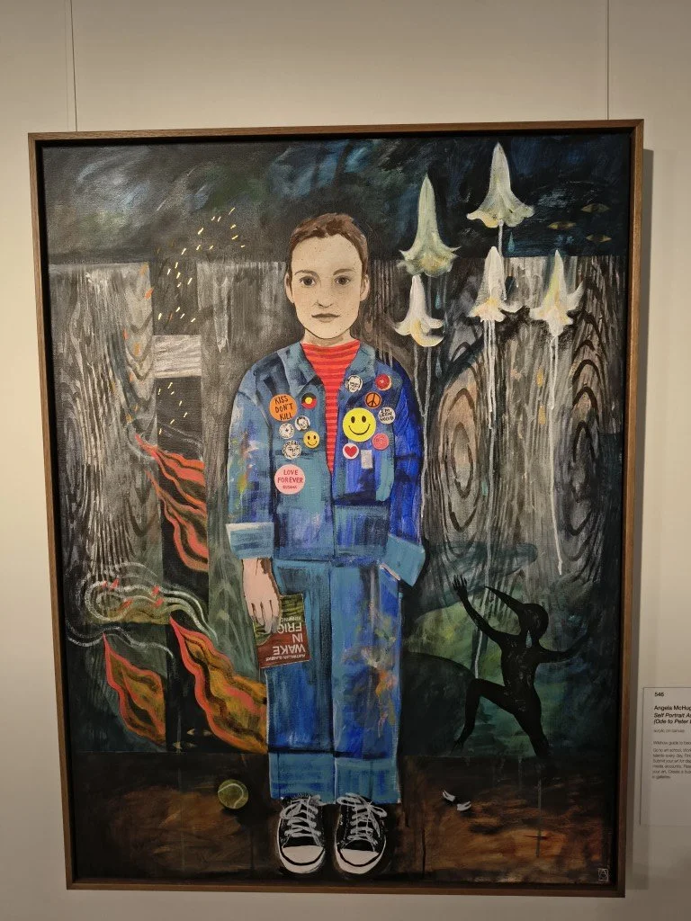 Self Portrait As An Optimist (Ode to Peter Blake) by Angela McHugh.
