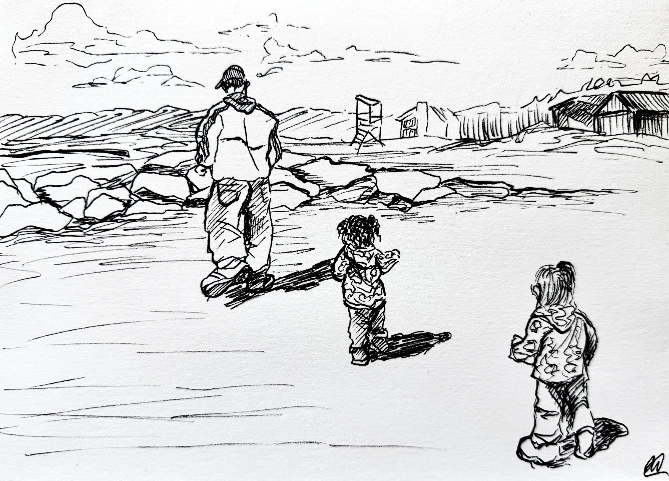 Cape Cod Study, Ink on paper, 2025