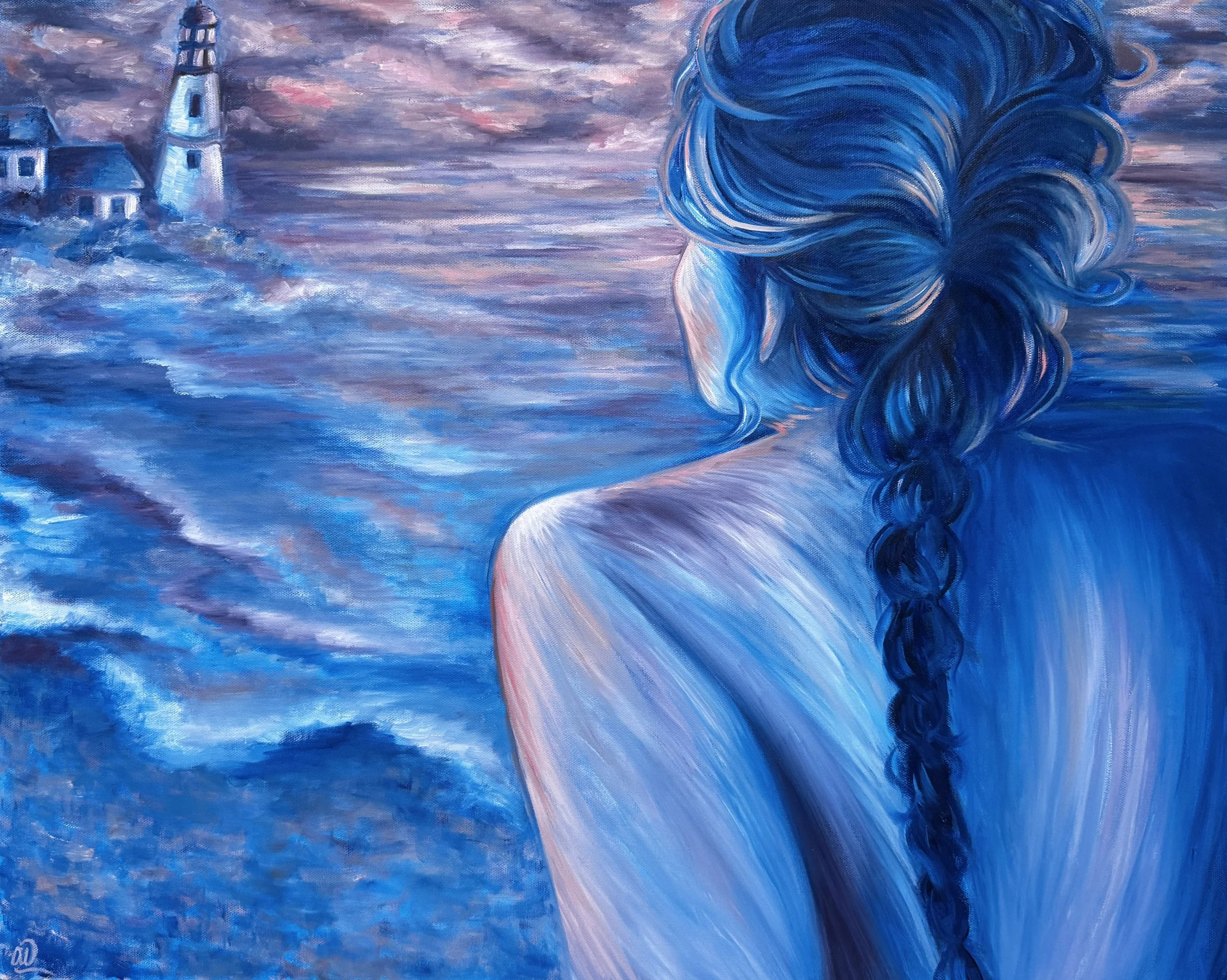 Woman at Dawn, Oil on canvas, 2024