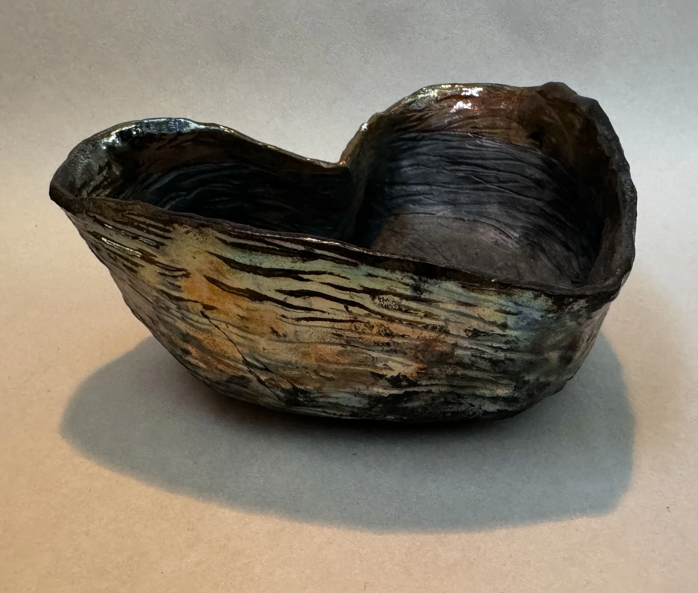 Heart Bowl, Raku-fired terracotta, 2024