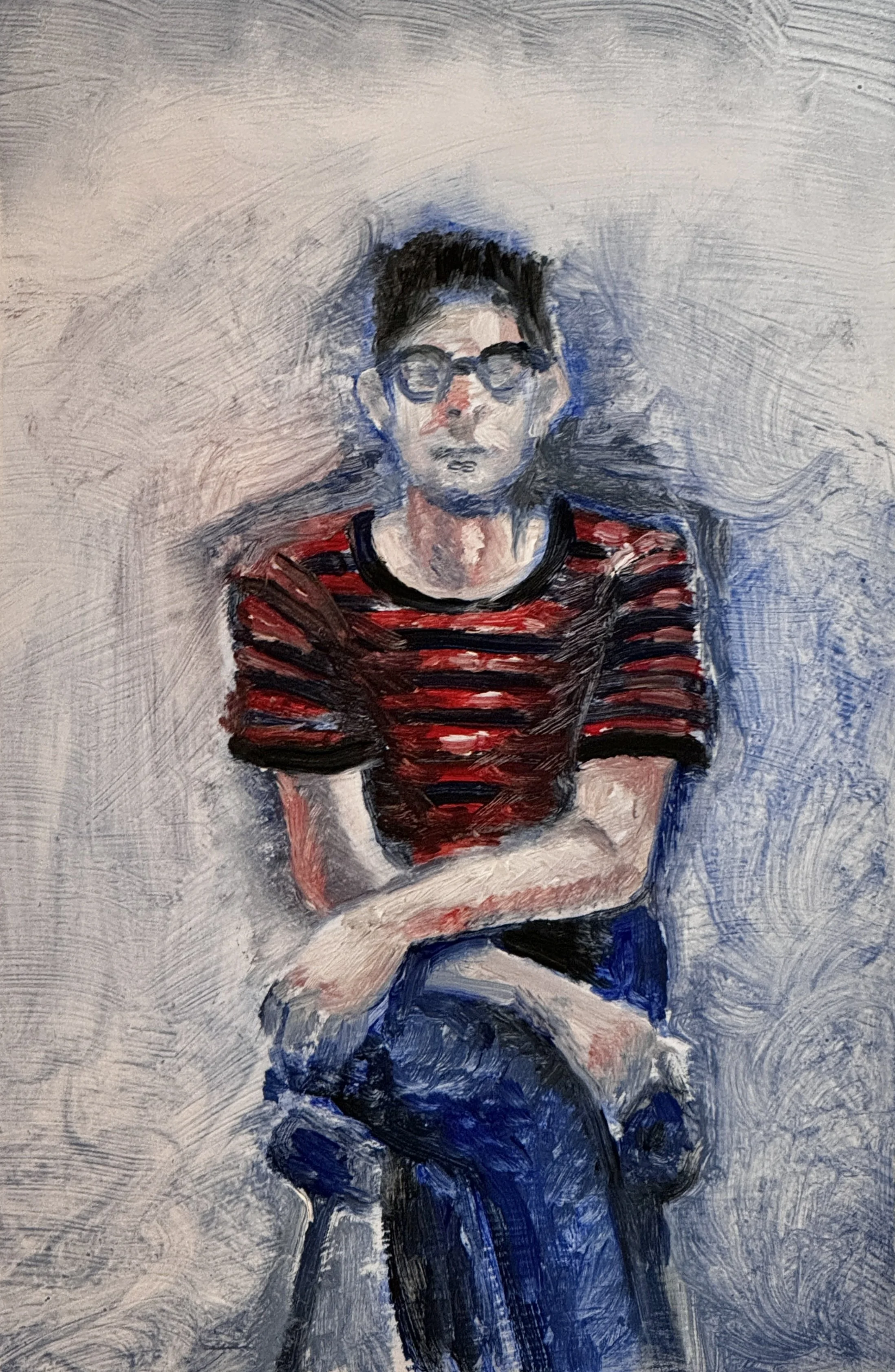 Stephen Brown Study, Oil on paper, 2024