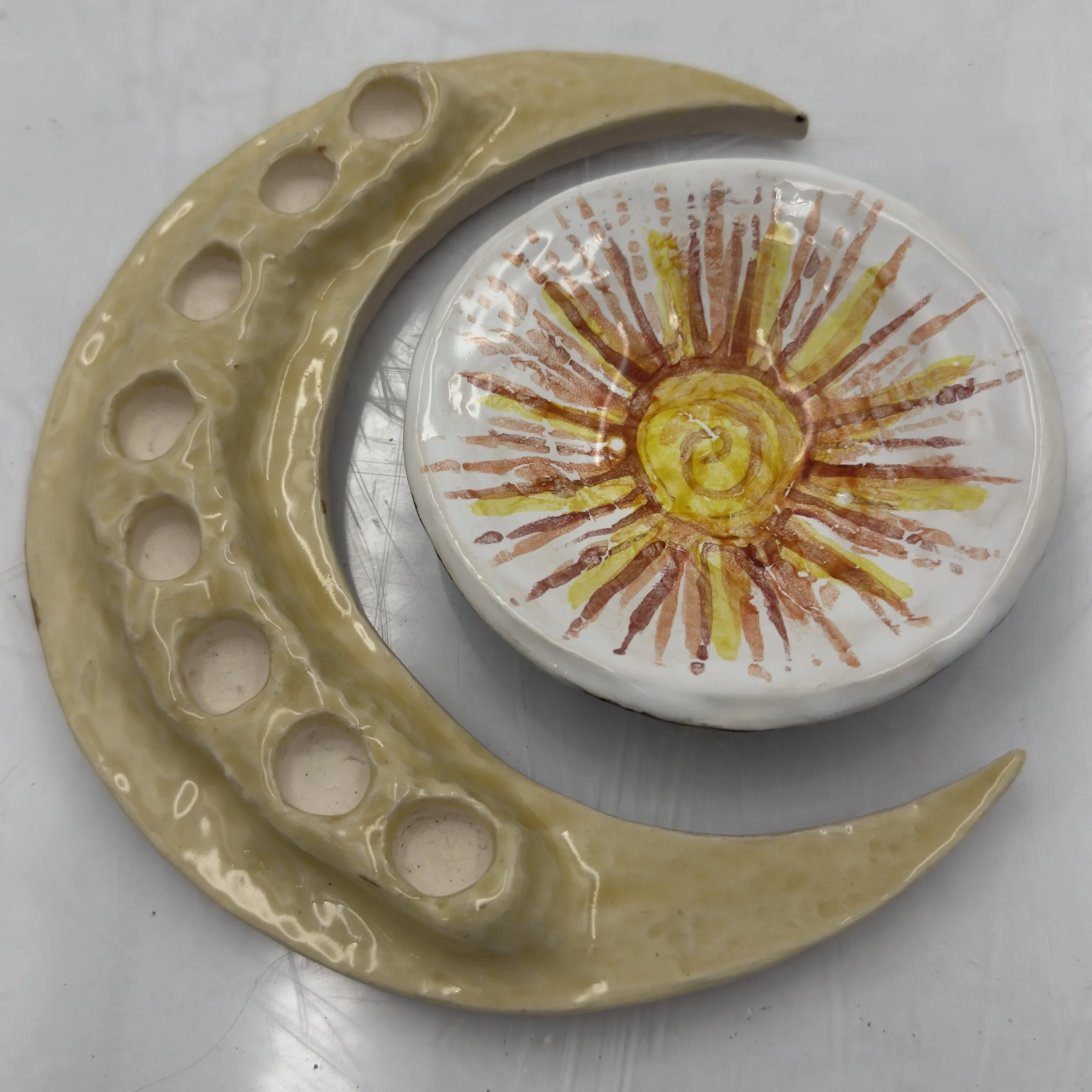 Sun and Moon Watercolor Palette, Glazed Italian terracotta, 2025