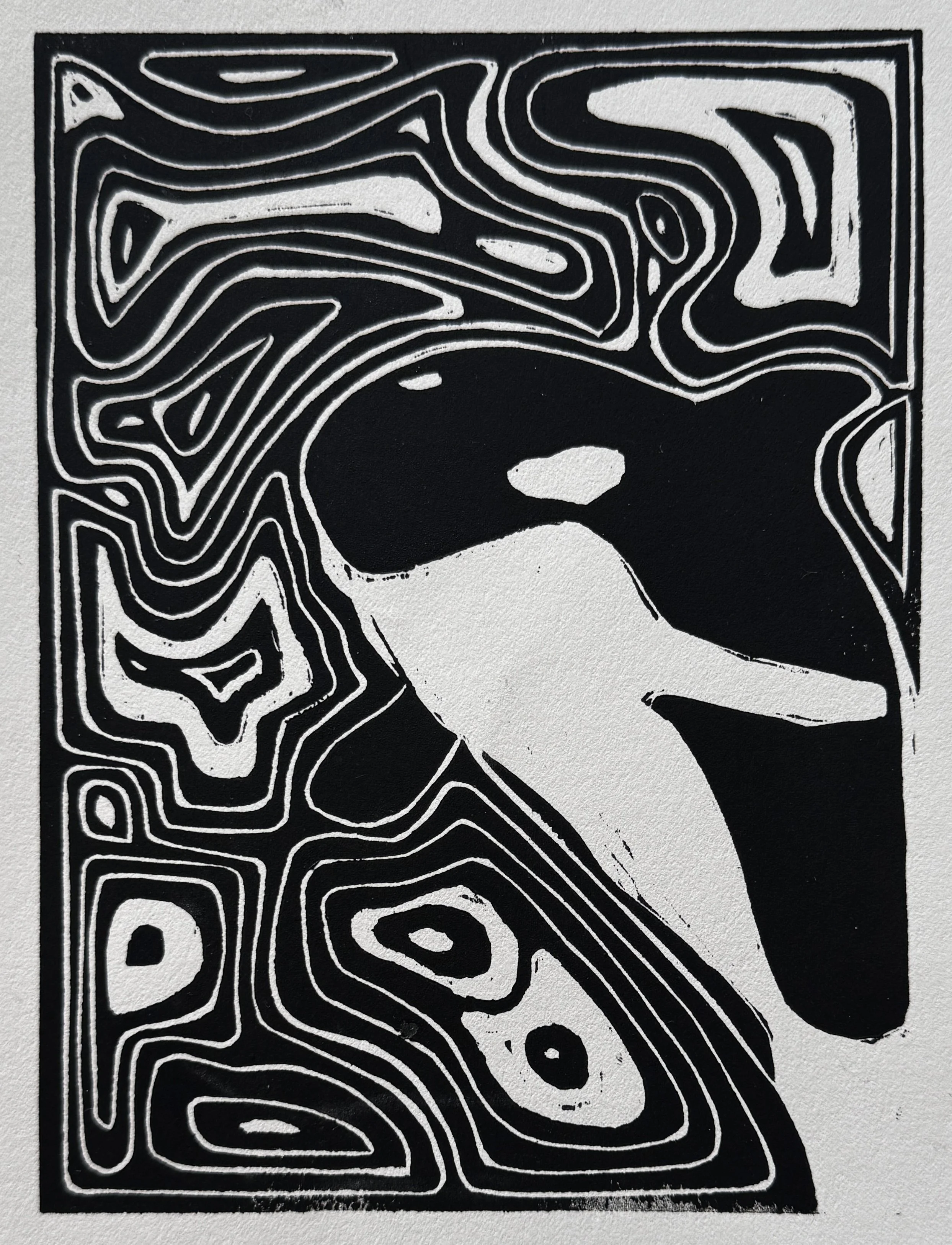 The Whale, Woodcut relief (2/5) 2023