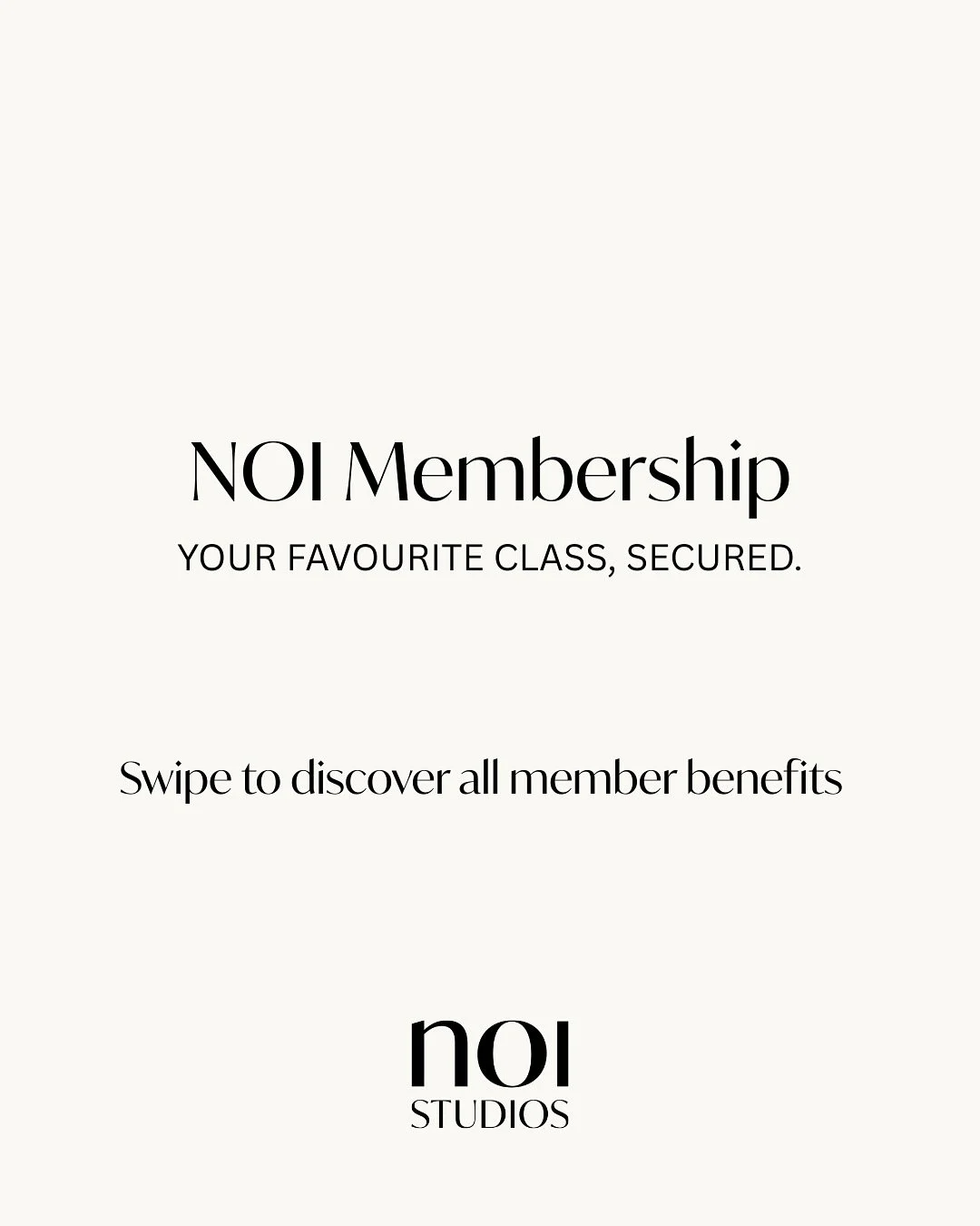 🖤 Become a NOI Member 🖤

Being a member at NOI Studios means more than access to classes. It&rsquo;s your way to book your favourite spot, select your reformer, and make every class feel like yours.

What you&rsquo;ll love:

✨ Extended Booking Wind