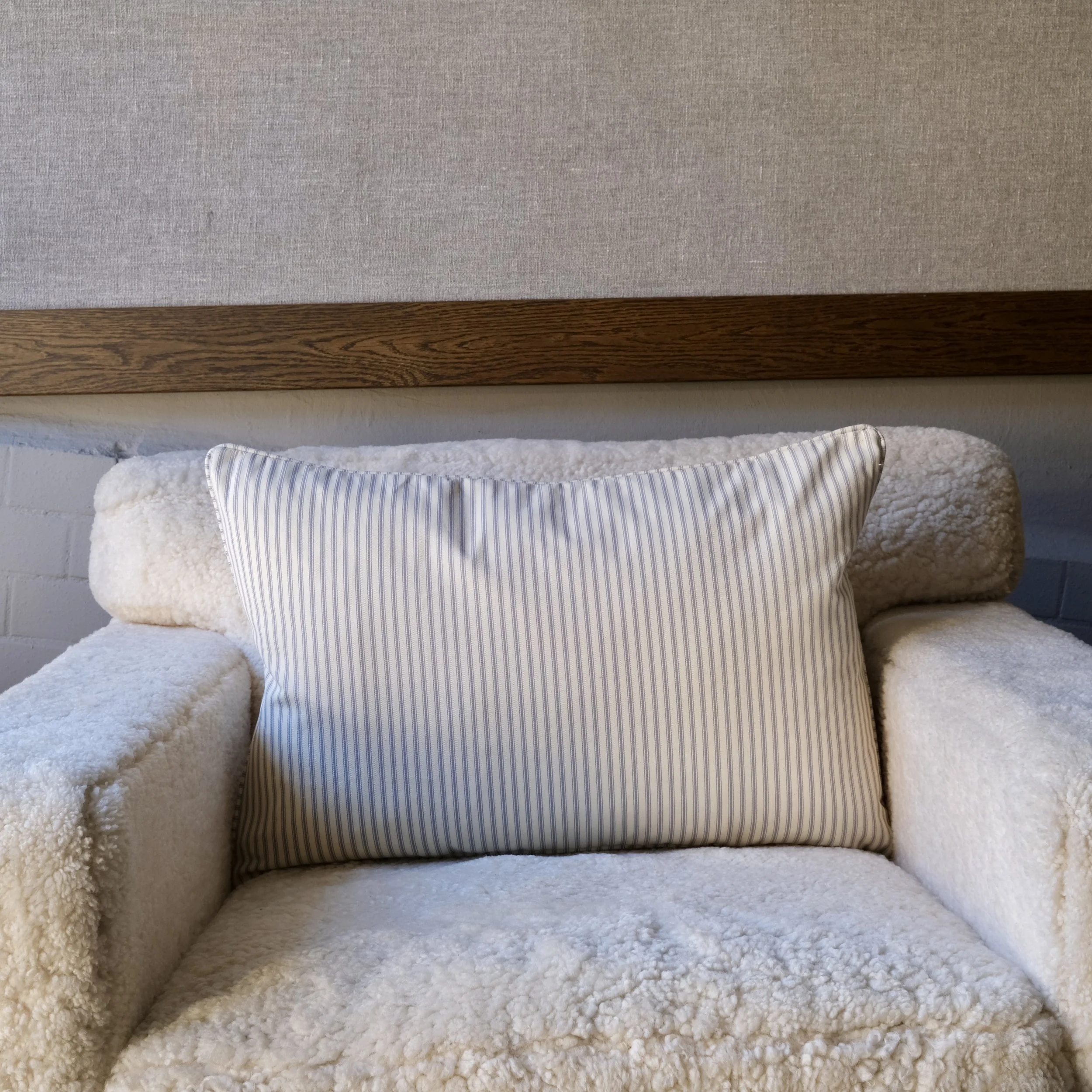 Kudde - Ticking Stripe 01 Silver