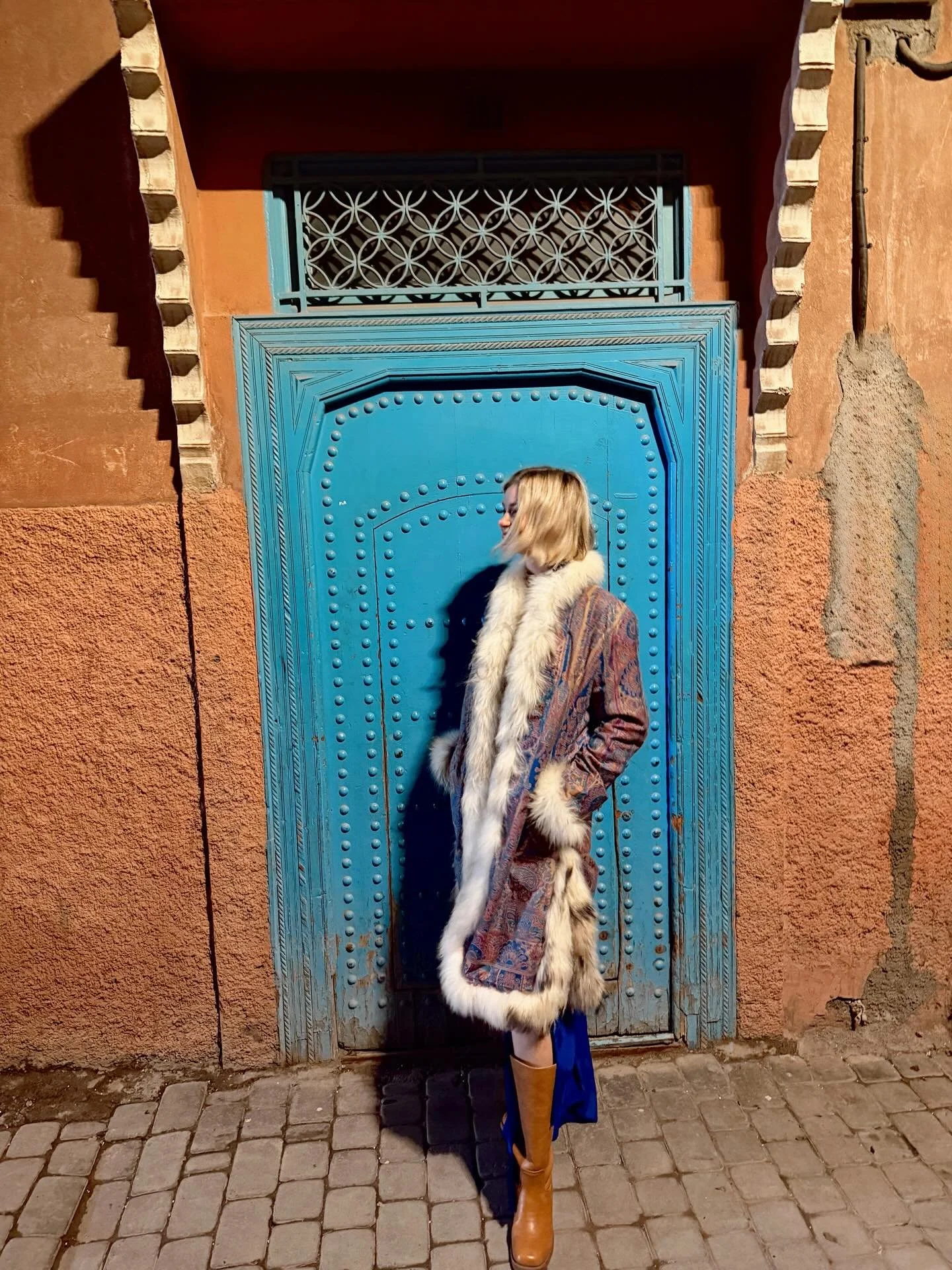 In Marrakech @alexis.salerno wearing Coldsnow Collection @coldsnow.co is becoming a Locals World Muse in real time 

From local &mdash;> traveler these coats transport you to faraway places. Originally sourced from Istanbul, Turkey and purchased i