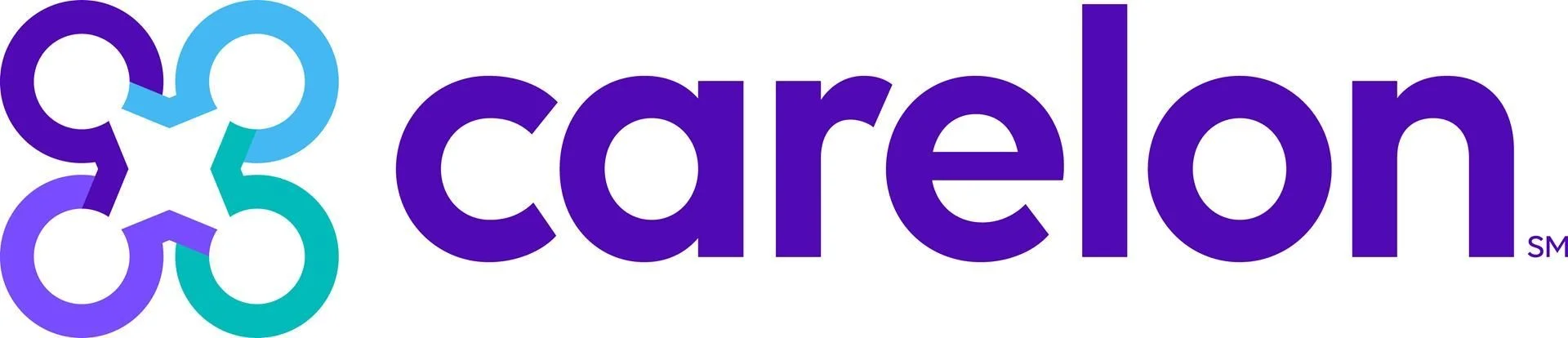 Carelon logo with purple and blue circular graphic and blue text