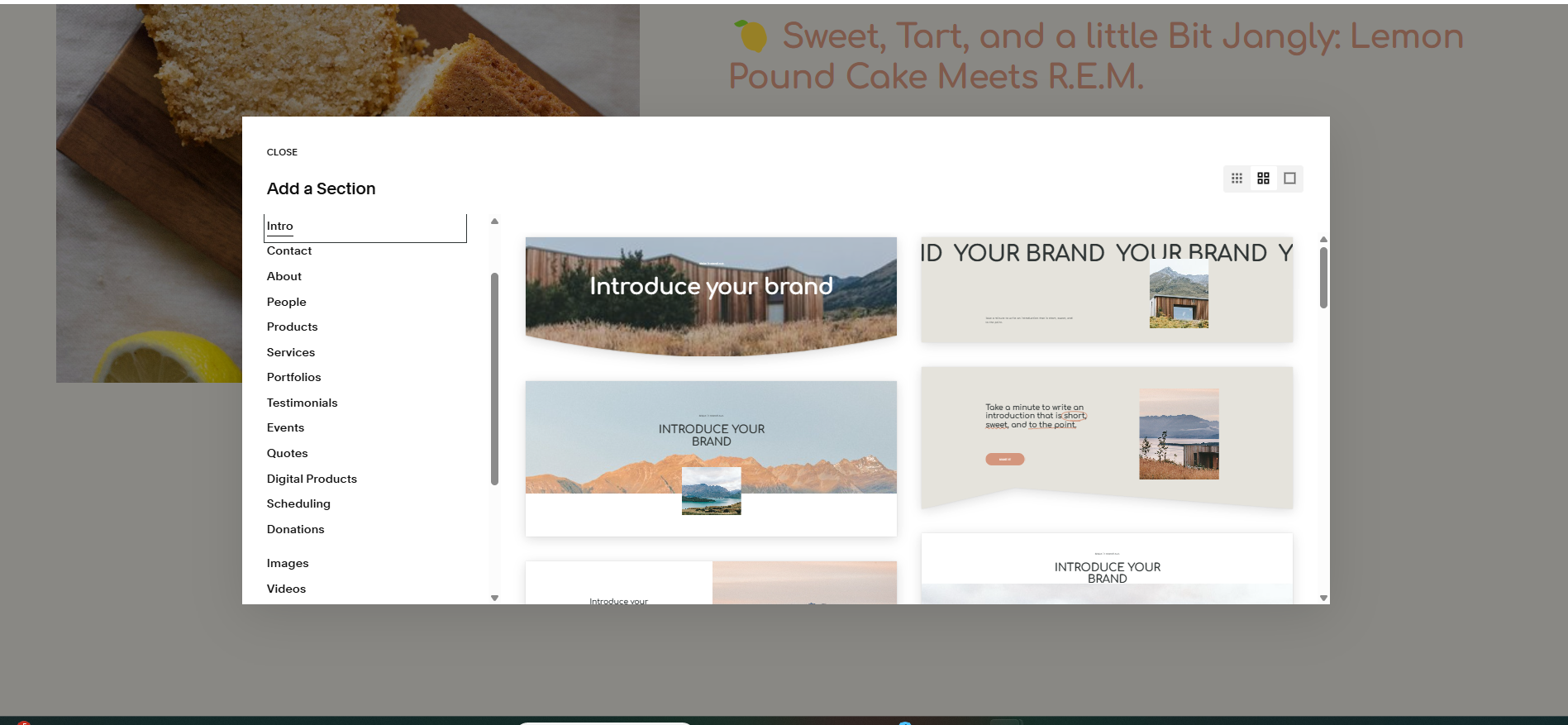 Squarespace editor