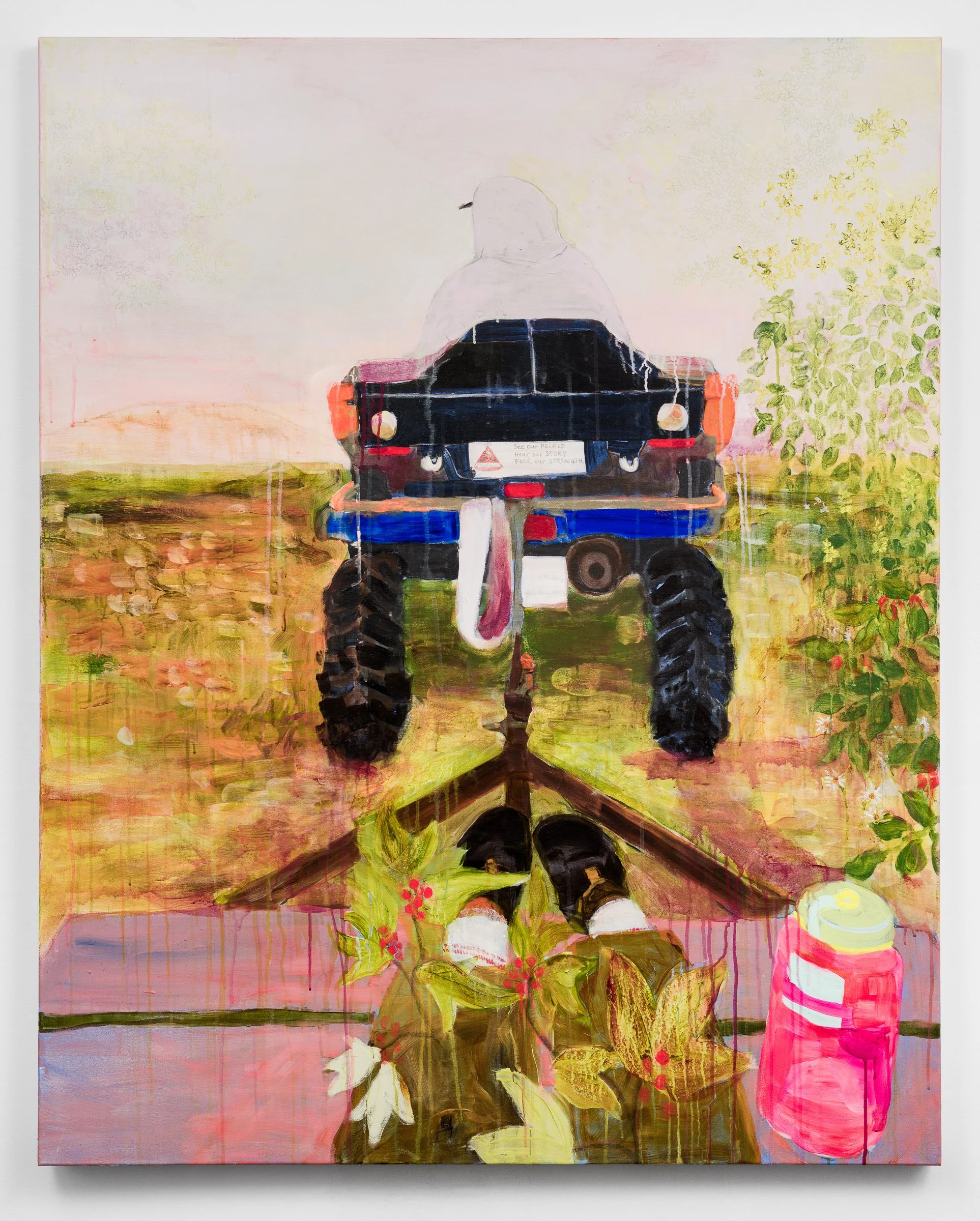 moshom’s blue quad, 2025, acrylic on canvas, 48 x 60 in
