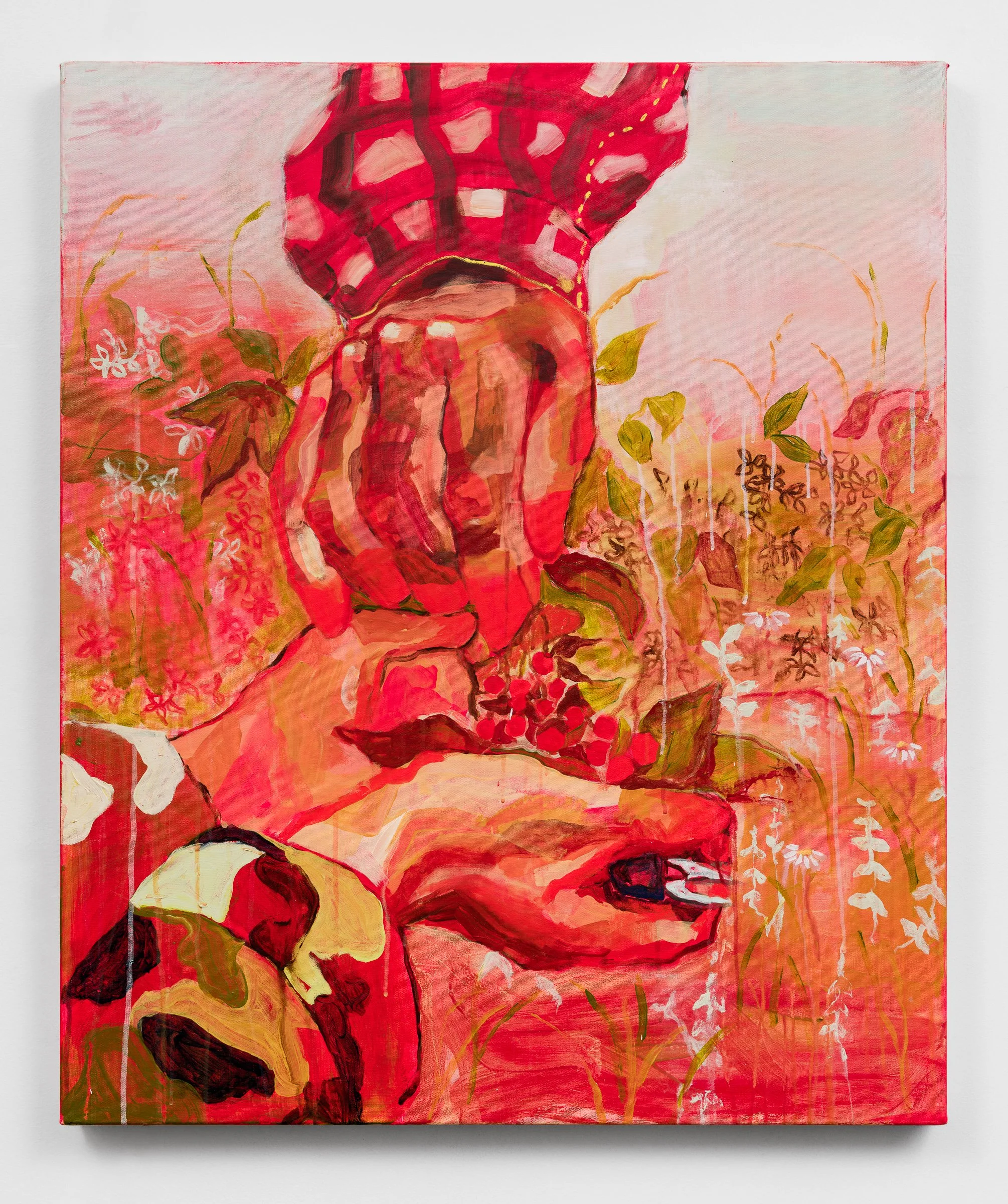 passed between your hands and mine, 2024, acrylic on canvas, 40 x 30 in