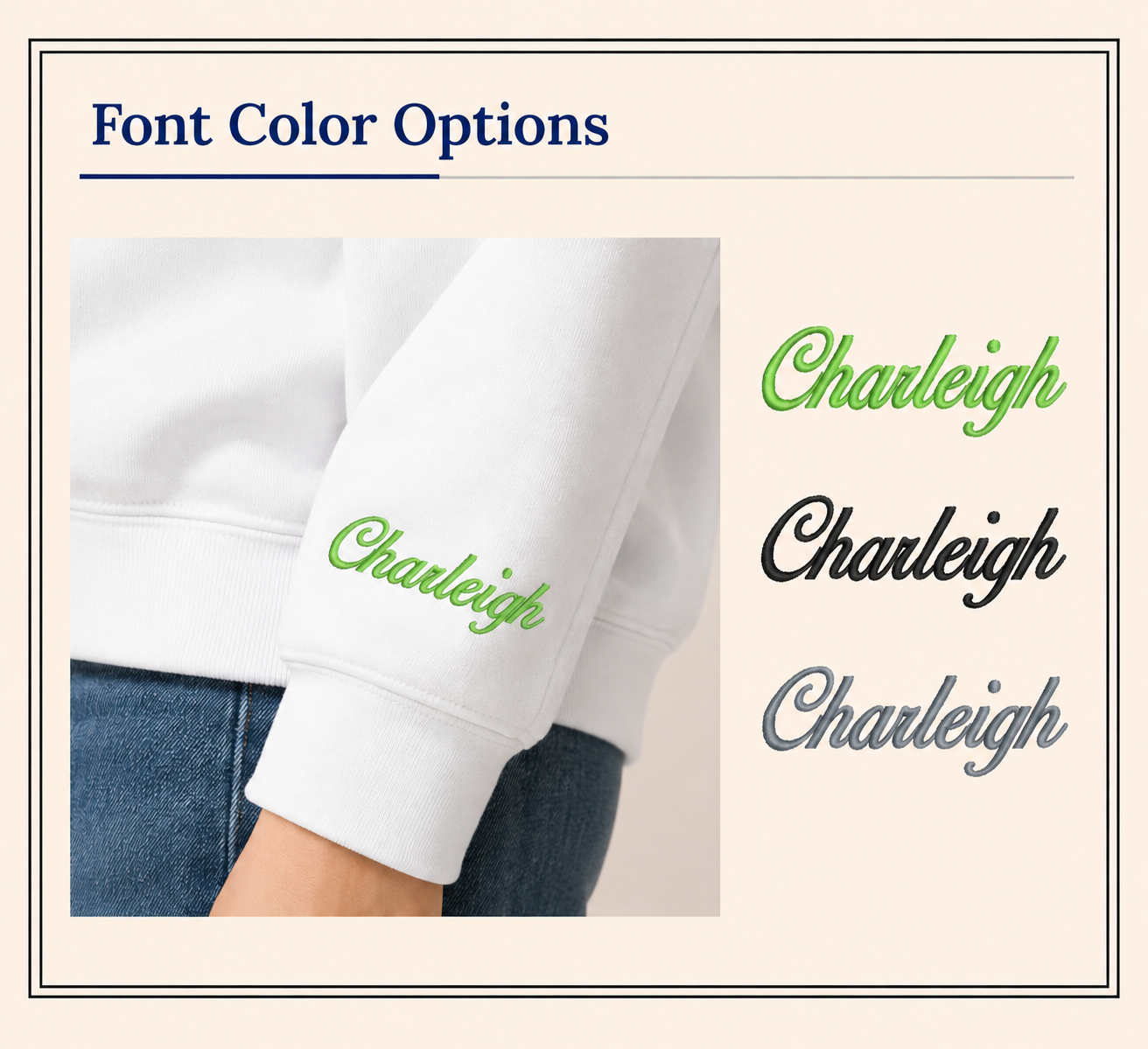 Sleeve/Pocket Text Customization