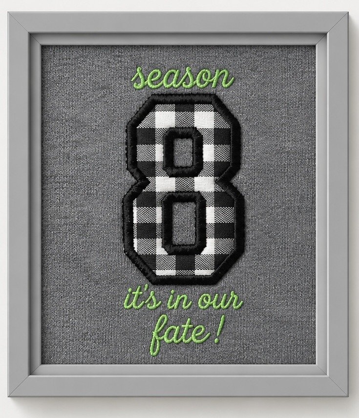 Season Number Patch: Black and White Check