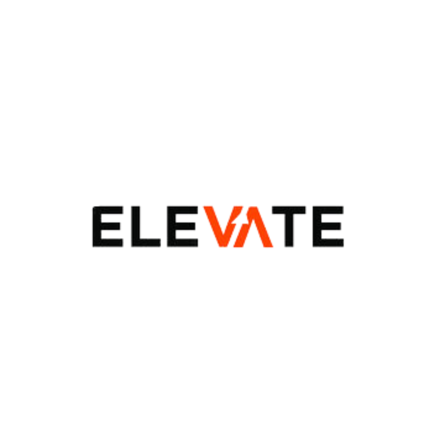Logo with the word 'ELEVATE' in black letters, with the 'VA' in red.