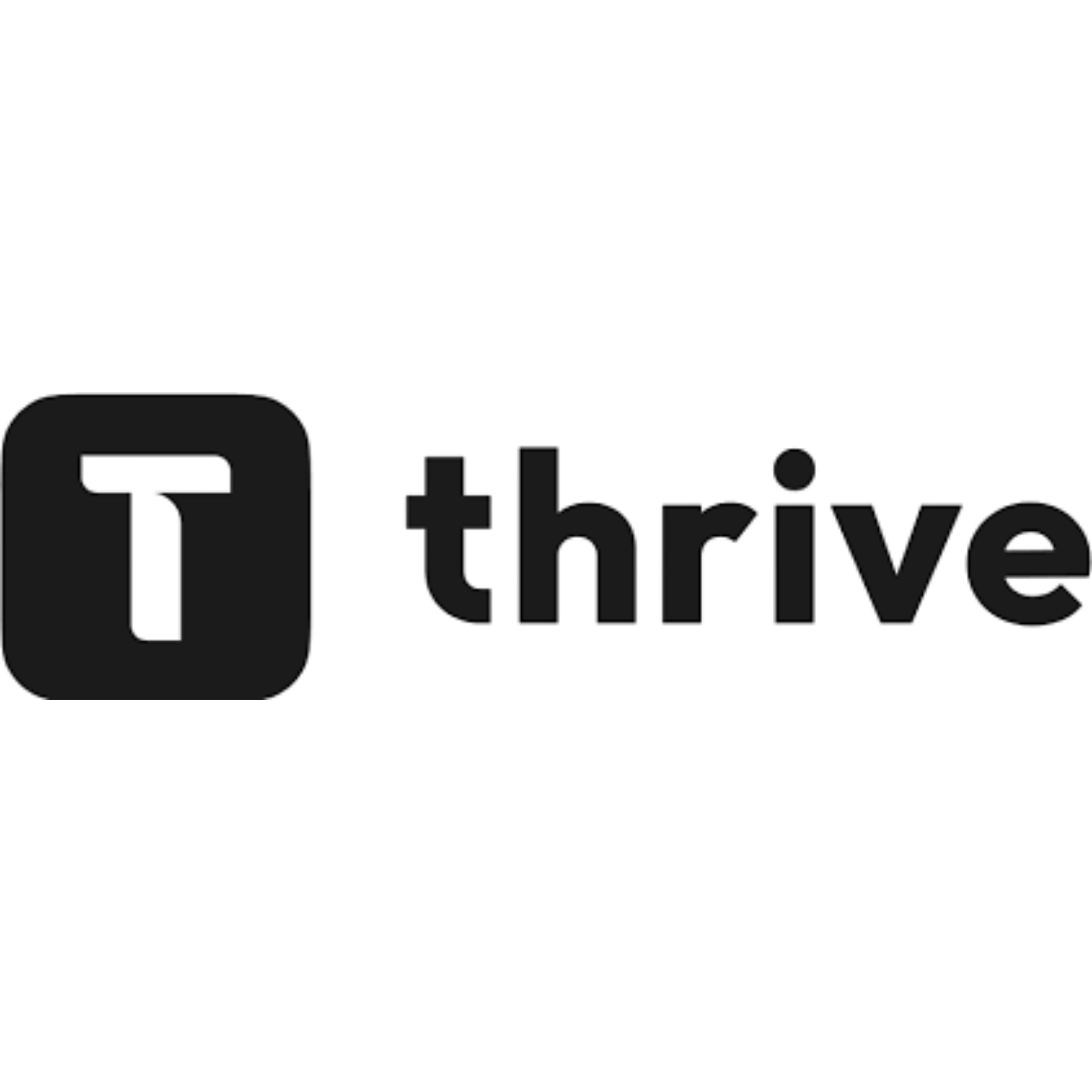Thrive logo with stylized T icon.