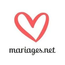 Cœur rouge avec texte 'mariages.net' en dessous