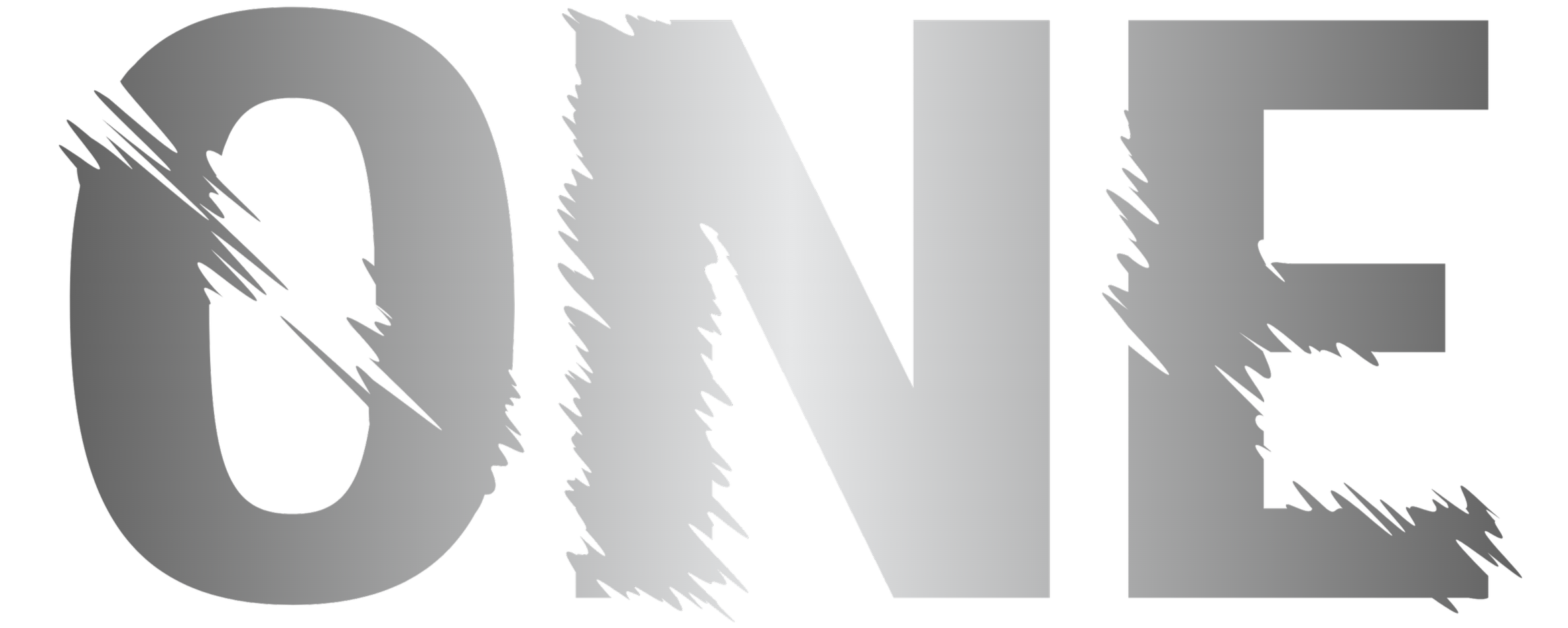 Text logo with the word "ONE" in bold, stylized font with a black and gray color scheme.