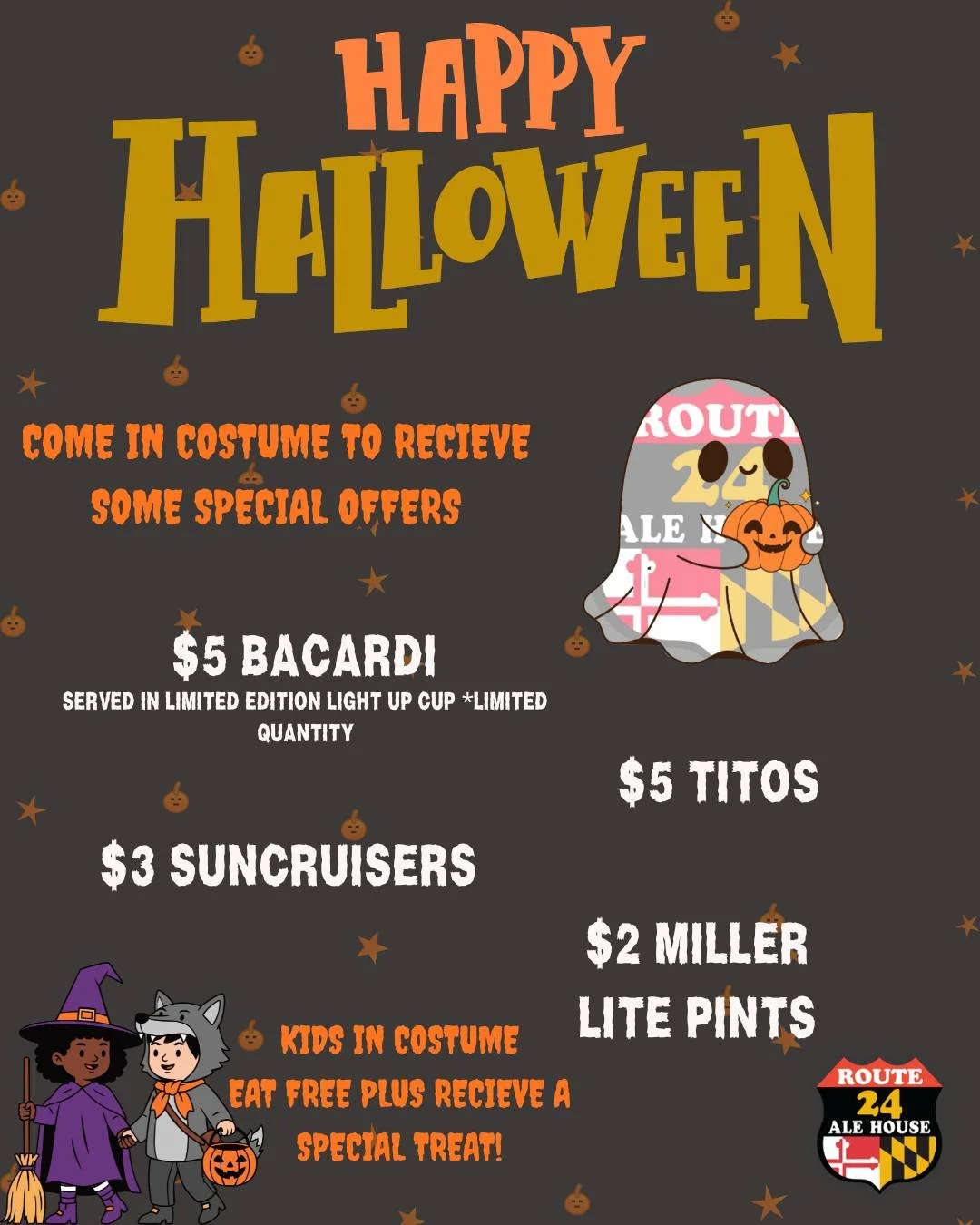 The spooky day is finally here and we&rsquo;ve got some fang-tastic treats waiting for you!

Come in costume, snap some spooky pics, and celebrate Halloween with great food, fun, and festive vibes all night long! 🎃👻