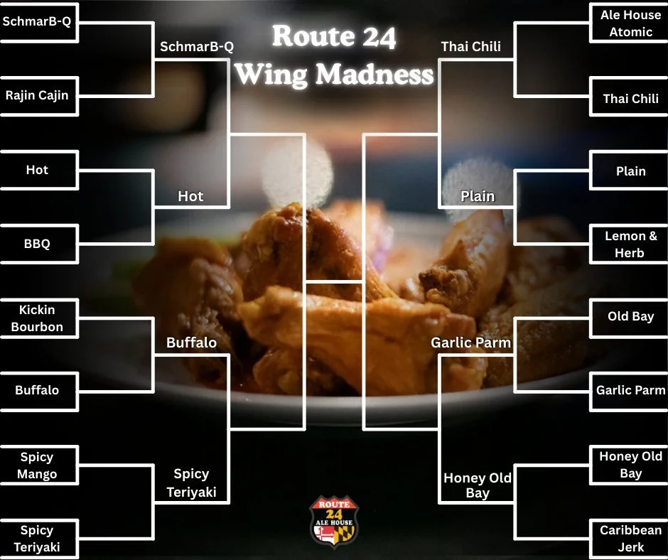 Route 24 Wing Madness Week 2 has begun! 
Some won last week by a landslide (we're looking at you, SchmarB-Q) and some were a nail biter. Who will move on to Week 3? 

Here&rsquo;s how it works:
&bull; We&rsquo;ll post each matchup in the comments (ex