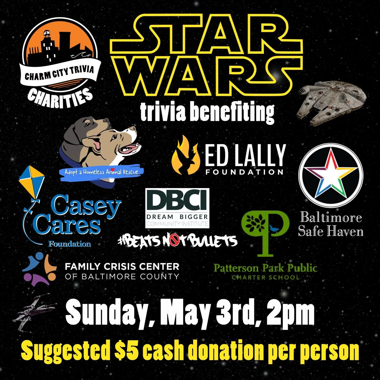 Calling all scruffy-looking nerf herders! 🚀
✨Dust off your robes and join us for Star Wars Trivia at 2 PM. 

It&rsquo;s the one day your weirdly deep knowledge of Wookiee culture is actually useful for something! 🐾

We&rsquo;re raising money for se