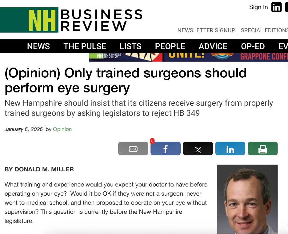 Only trained surgeons should perform eye surgery