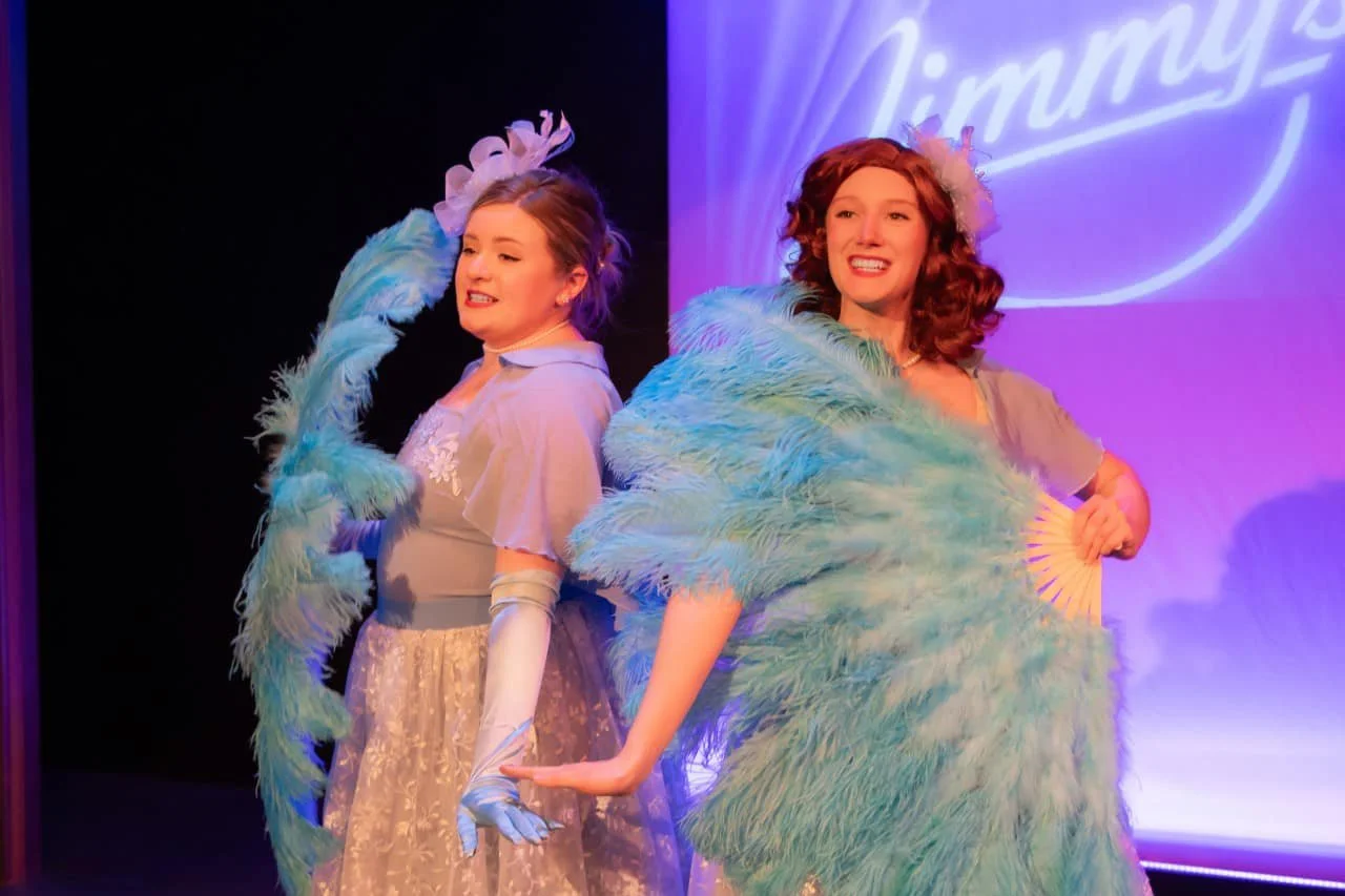 Betty and Judy with Blue fans
