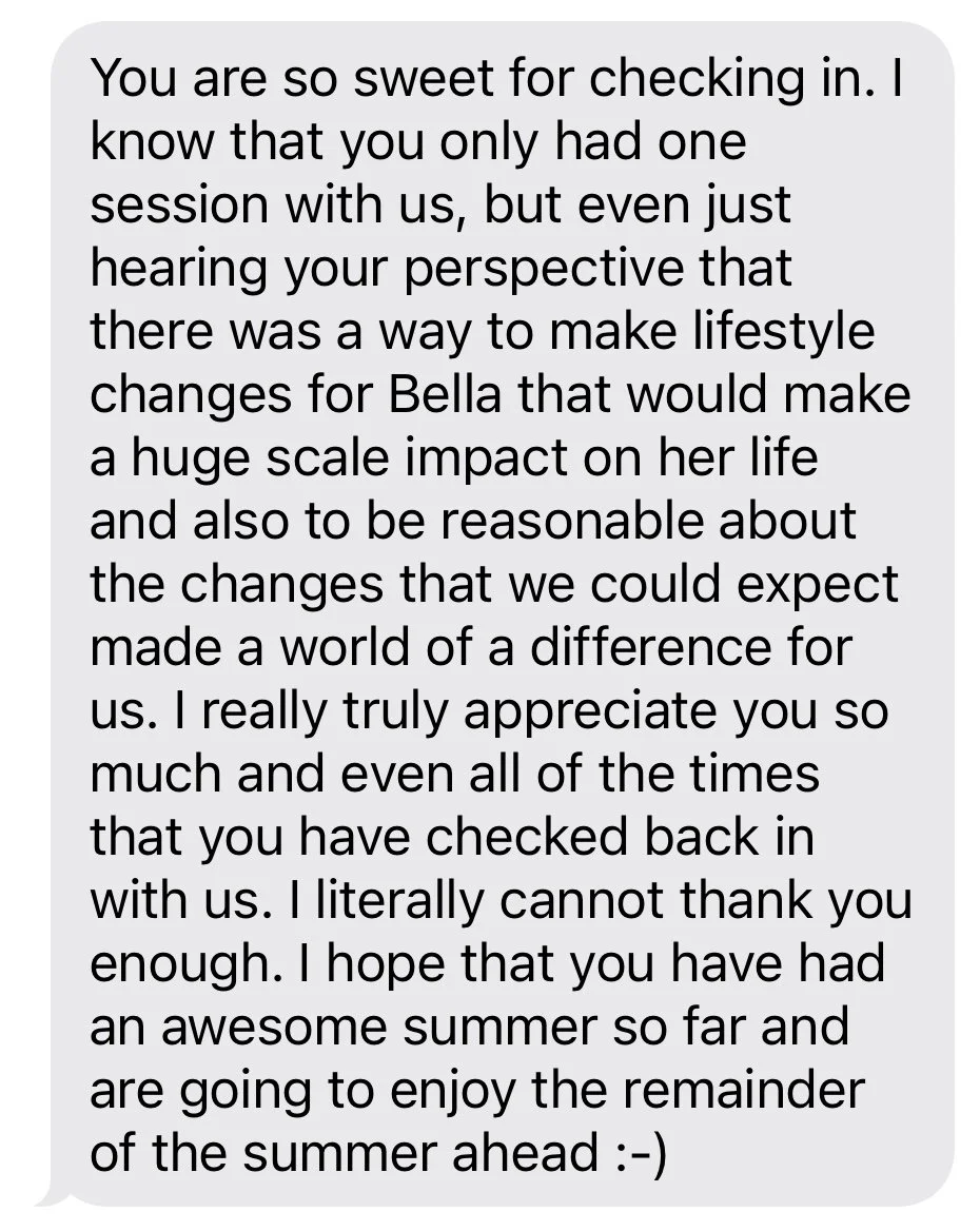 Client saying thank you for helping with resource guarding