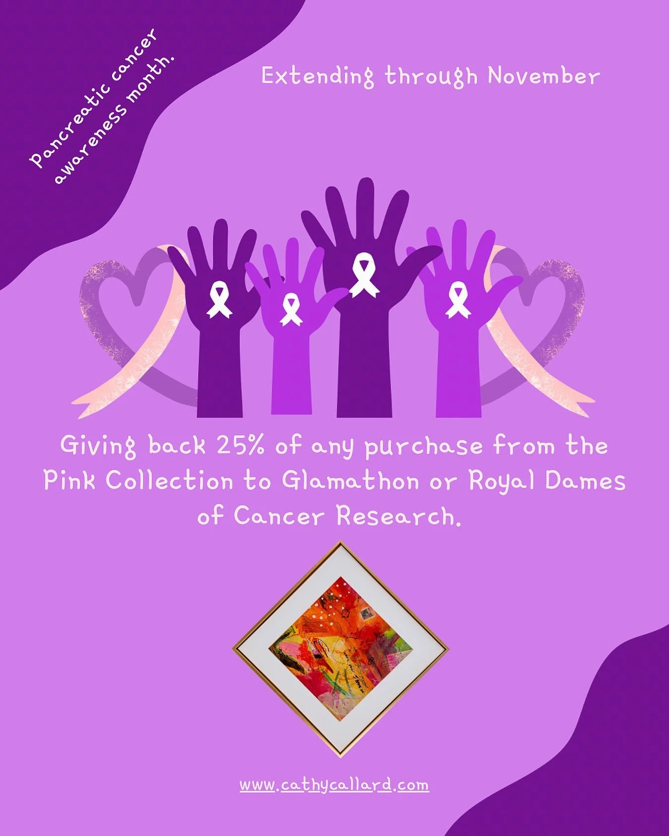 Extending through November to continue giving back 25% of any purchase from the Pink Collection to Glamathon or Royal Dames of Cancer Research. 
Catch up soon,
Cathy x
-
-
-
#pancreaticcancer #pancreaticcancerawarenessmonth #givingback #pinkcollectio