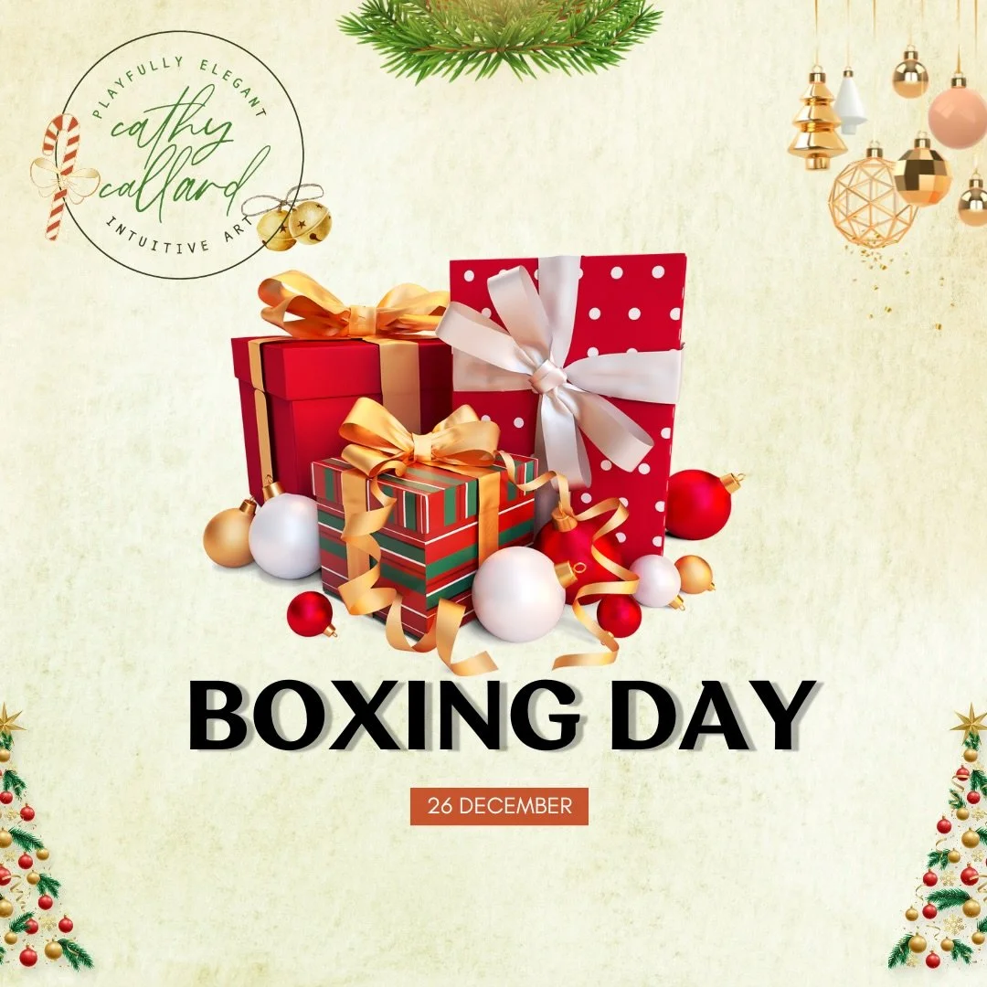 Happy Boxing Day to my UK audience! 🎁
Catch up soon,
Cathy x 
-
#boxingday #artgrowth #intuitiveartist #holidays #unitedkingdom #uk #littlegifts #winterseason #happyboxingday #postchristmas #gifts #boxingday2025 #holidayseason #festivevibes